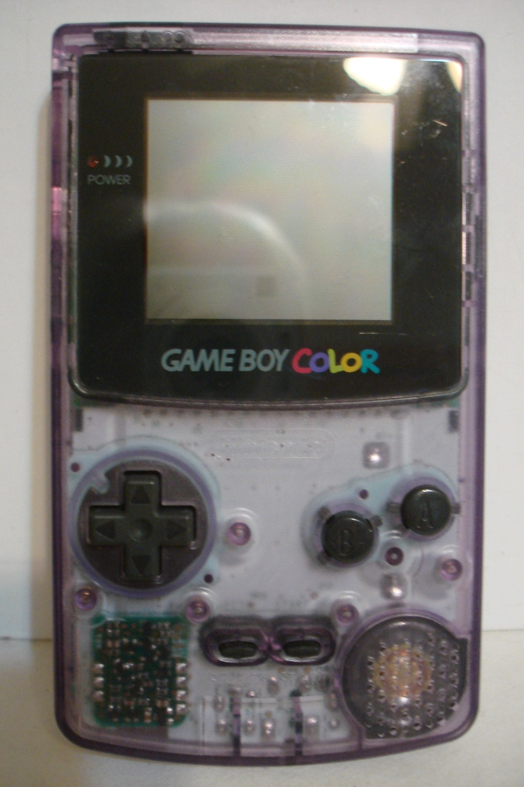 Nintendo Game Boy Color System Clear Atomic Purple w/ Pelican Accessories