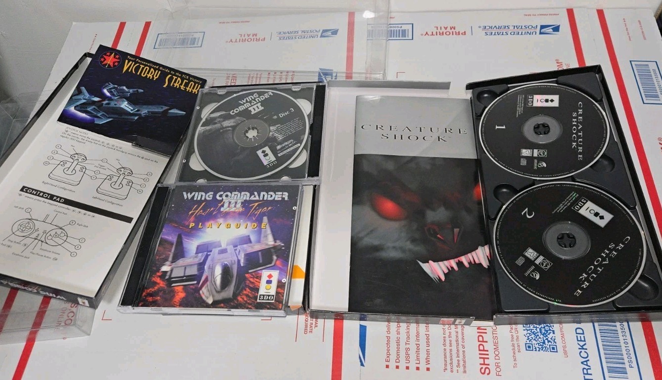 5 3DO Games Including Virtuoso, Starblade, Wings Commander, Creature Shock READ