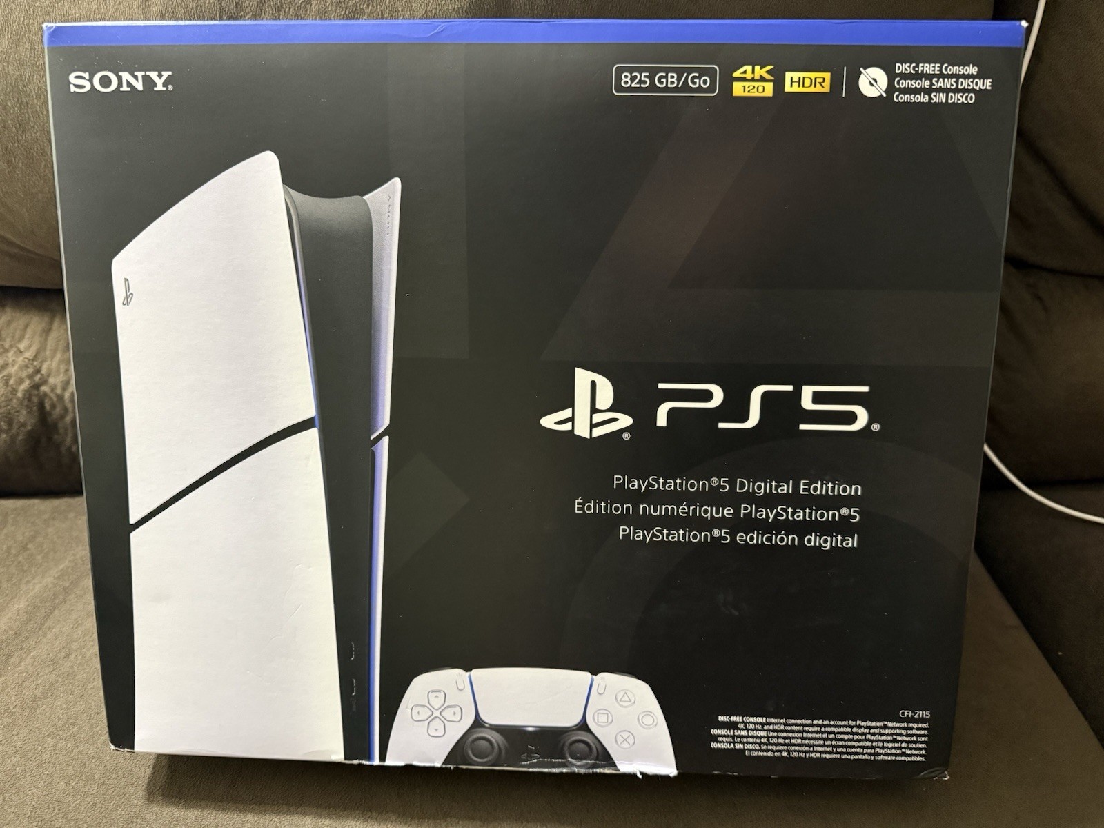 Sony PlayStation 5 Digital Edition PS5 825GB 4K HDR Disc-Free CFI-2115