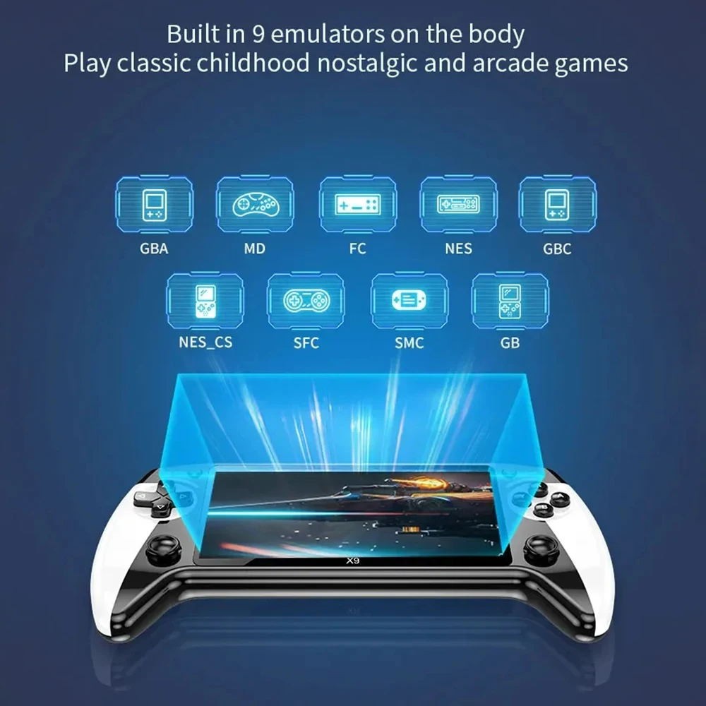 X9 Handheld Game Console 5.5 Inch IPS Screen, Video Games 10000+ Games