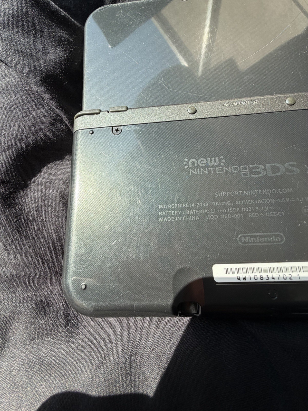 New Nintendo 3DS XL Gray Black Console Tested READ DESCRIPTION TOP SCREEN BROKEN