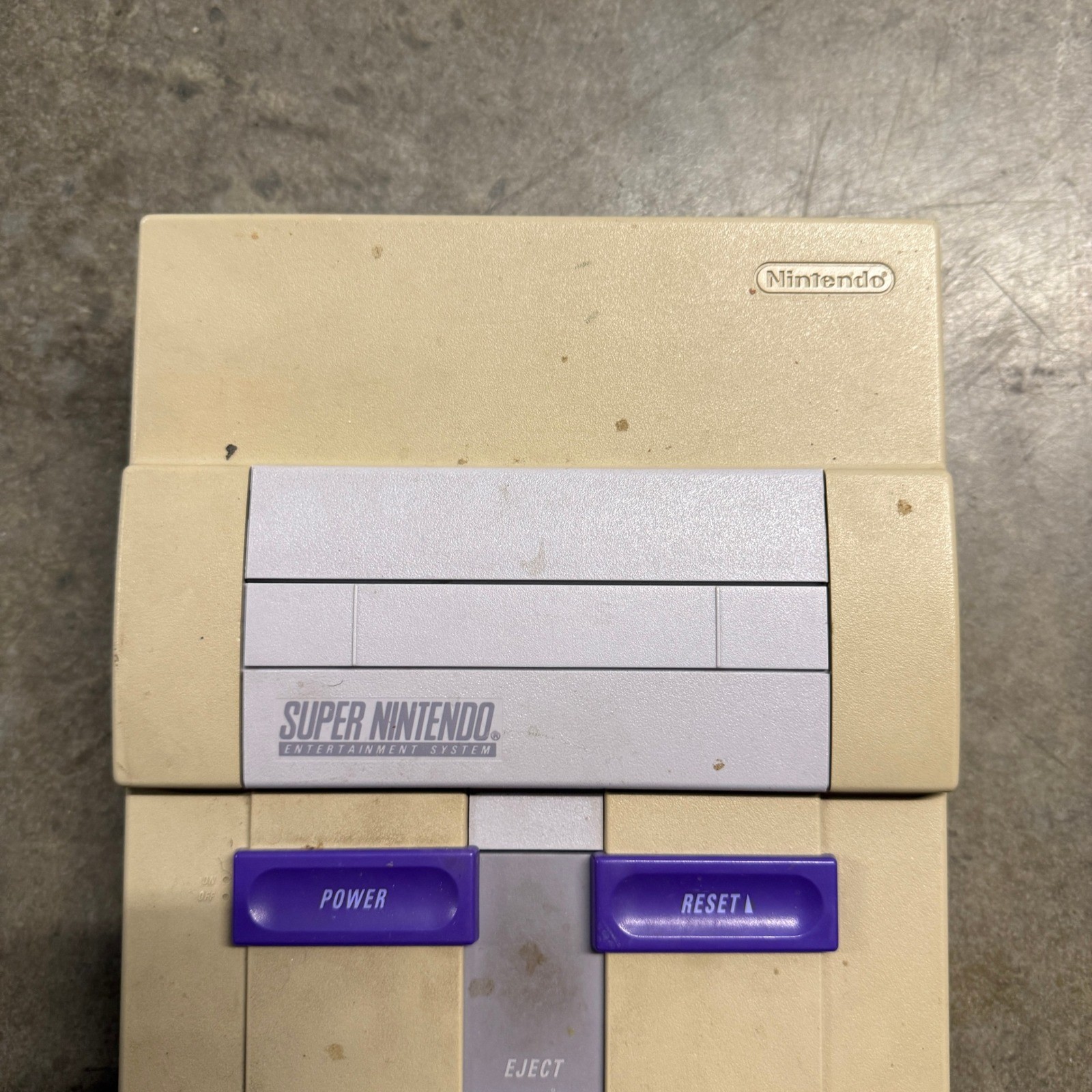 Nintendo Super NES SNES Console SNS-001 Gray Purple Vintage Video Game System