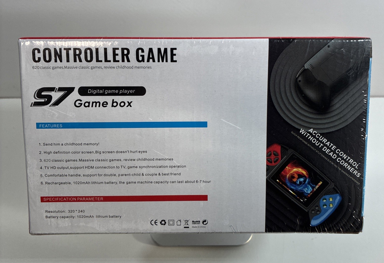 S7 Handheld Retro Game Console – 620 Built-In Games – New