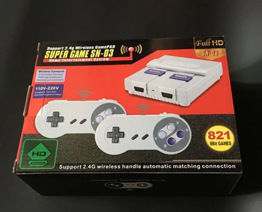 Super Mini SNES SN-02 retro NES hdmi TV game console w/ 821 classic games NEW