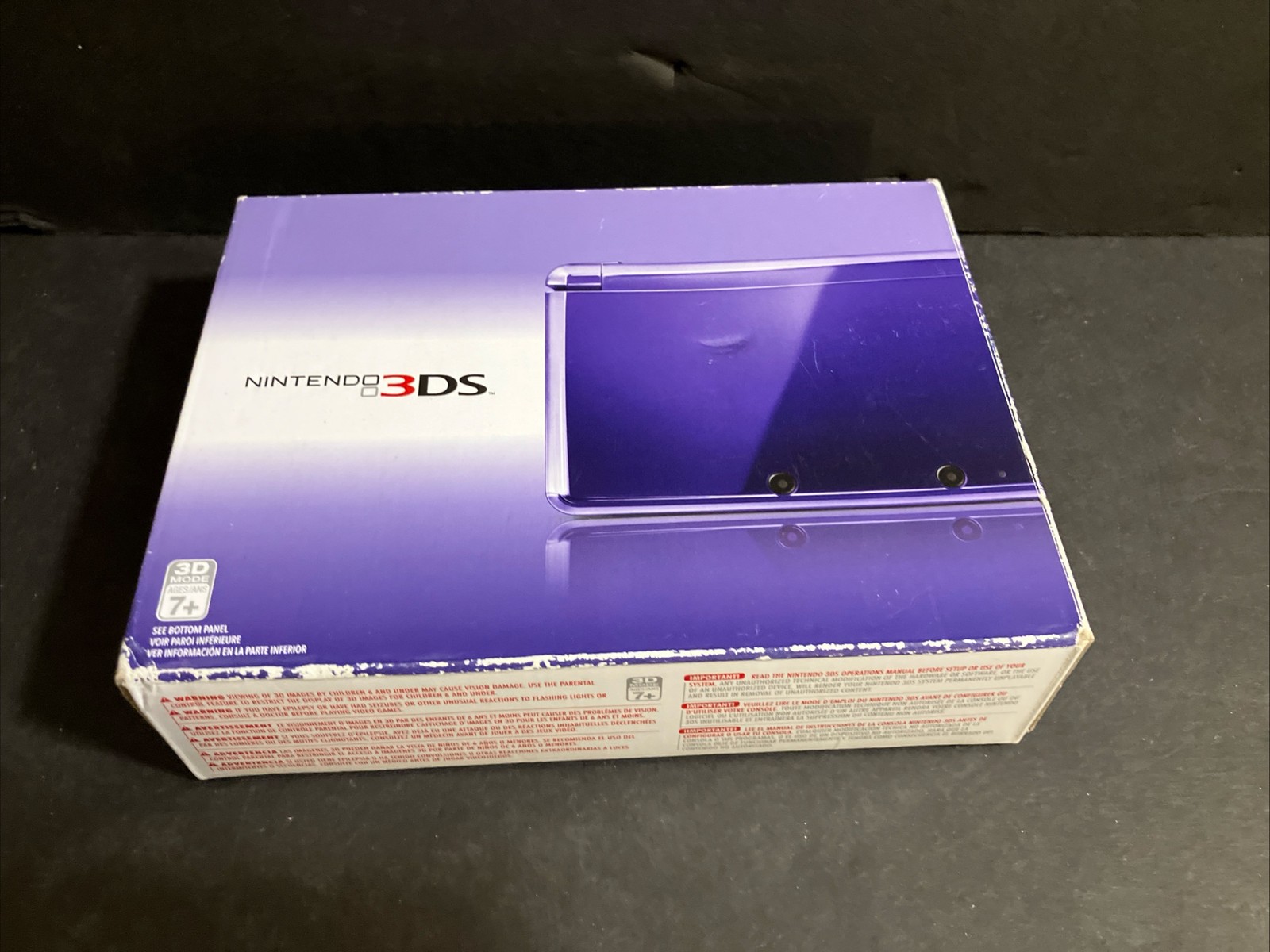 Nintendo 3DS Midnight Purple Handheld Console USA Version CIB Different Serial#