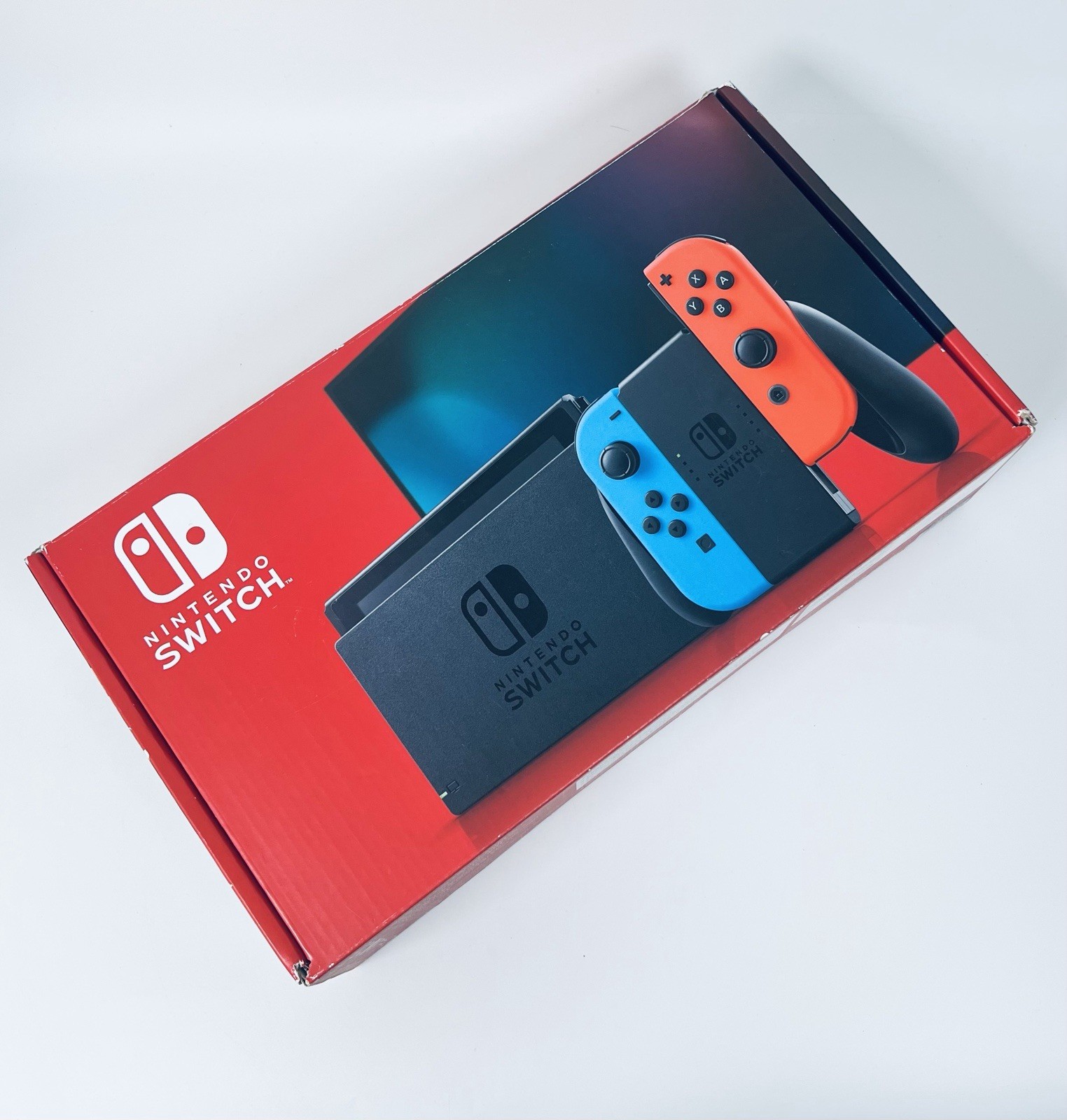 Nintendo Switch Neon Blue/Red Console Set Complete Boxed Excellent Cleaned Fast