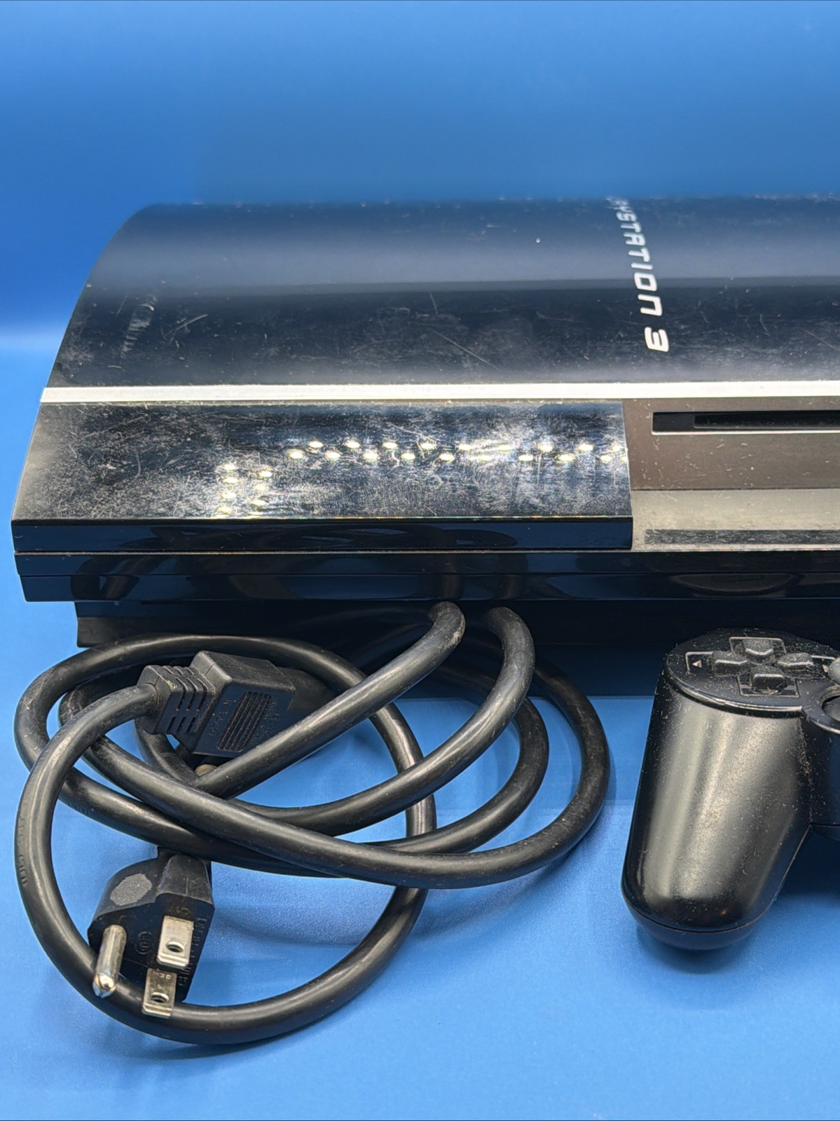 Sony PlayStation 3 PS3 40GB Black Console CECHH01 w/ Controller & Cable Tested