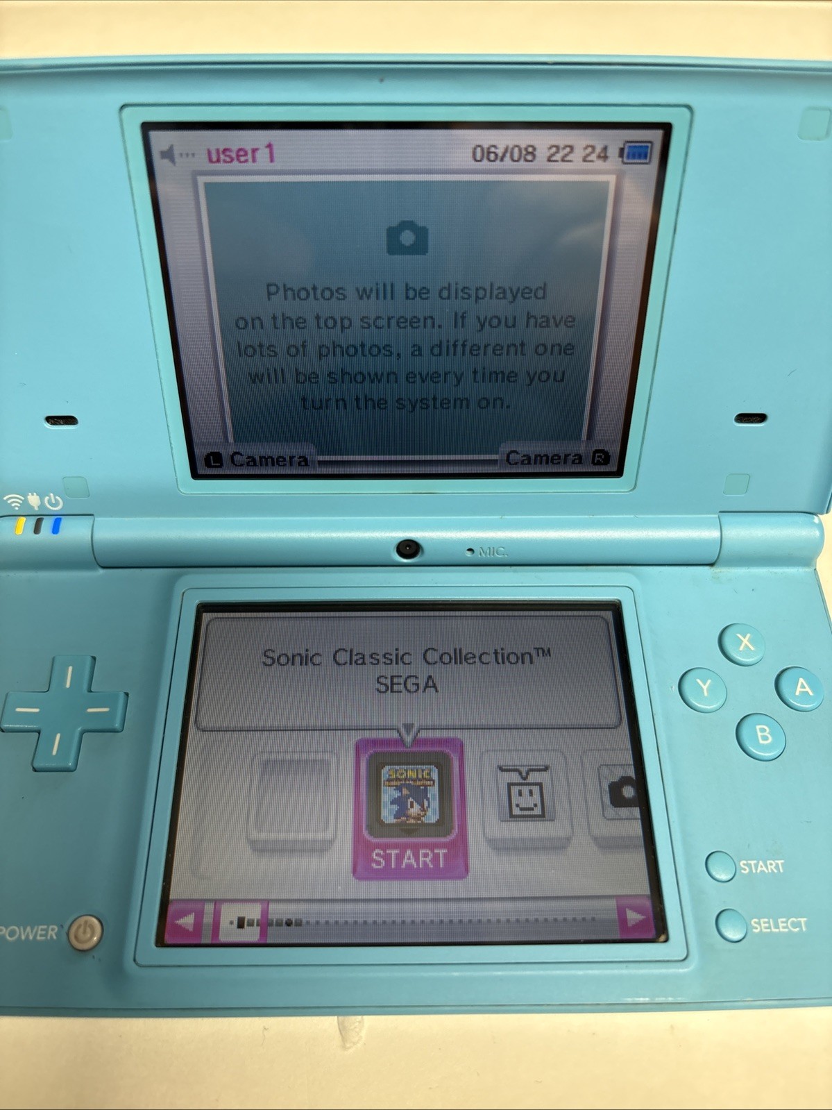 Nintendo DSi Handheld Game Console TWL-001 Teal Blue No Charger Or Stylus Tested