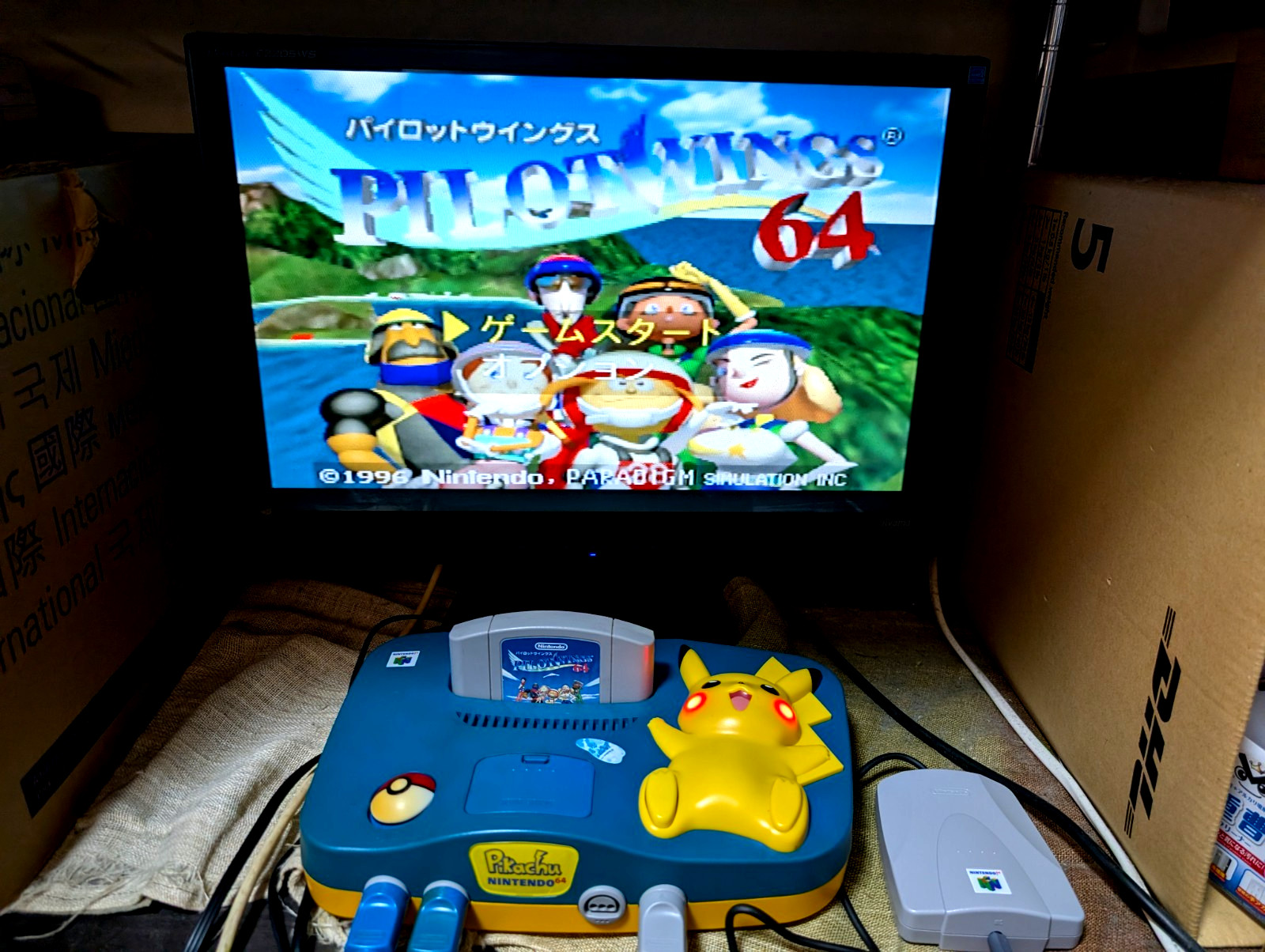 Nintendo 64 Pokemon Pikachu Region Free Console 2Controllers N64 japan