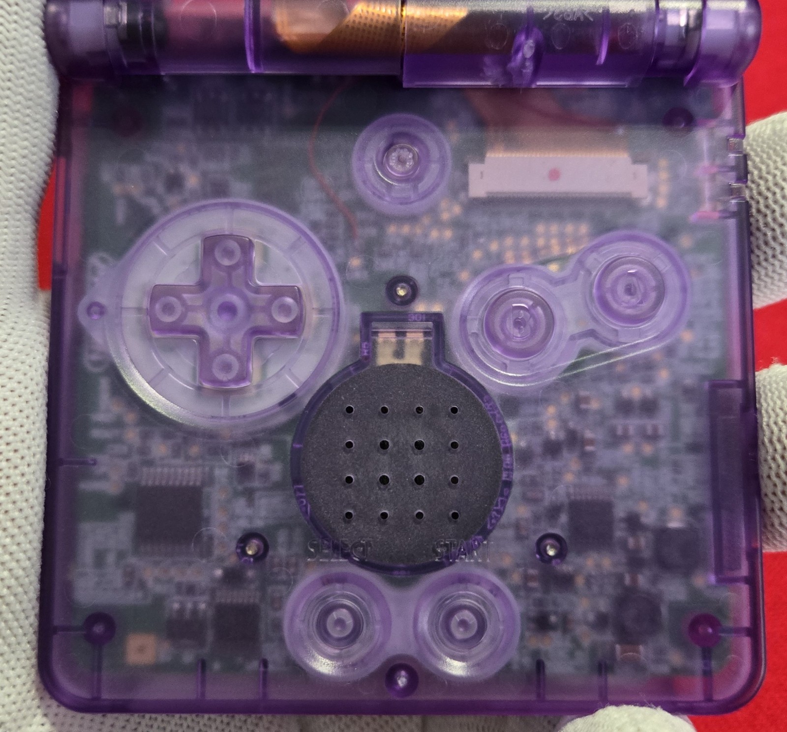 Clear Purple GameBoy Advance SP – IPS Bright LCD + USB-C Charging + New Battery