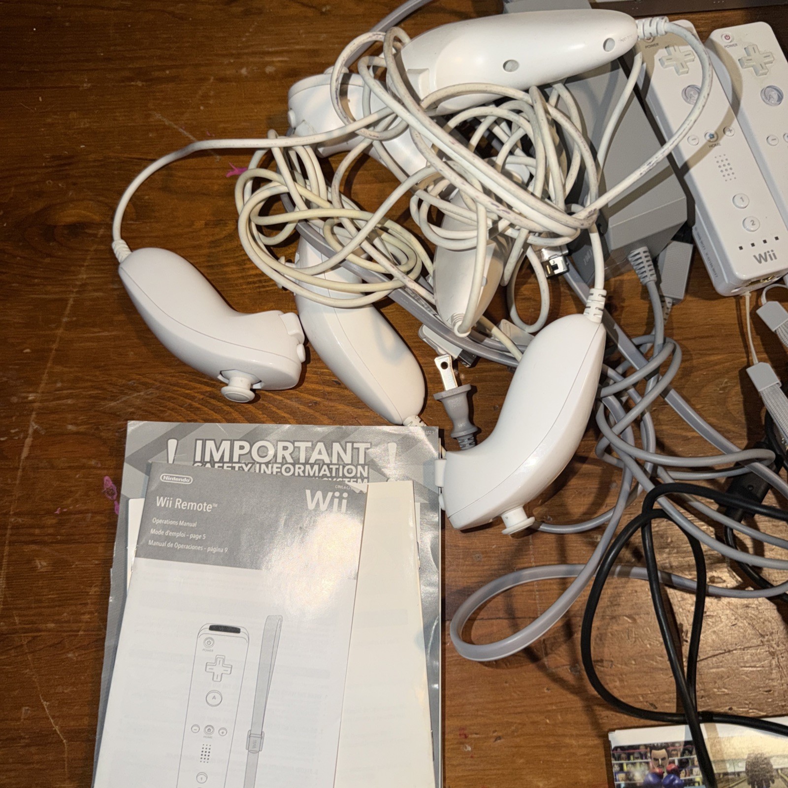 Nintendo Wii Bundle w/ Controllers, Guitar, Games And Extras See Pics!
