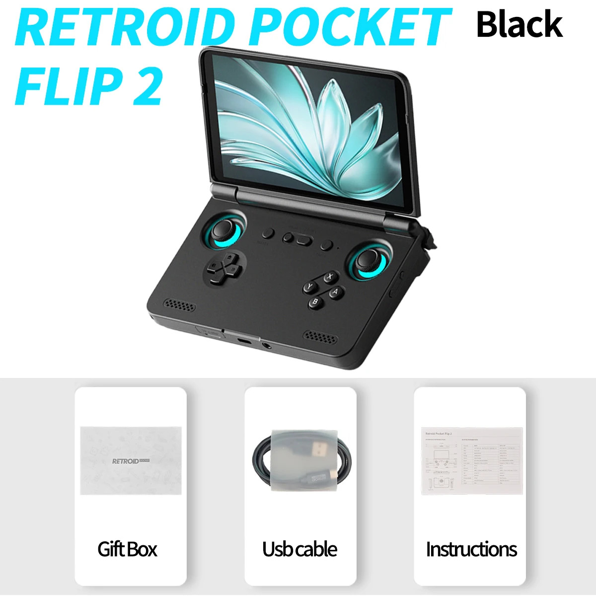 2025 Flip2 Retro Handheld Game Console Android13 5.5″ AMOLED PSP PS2 WiFi BT