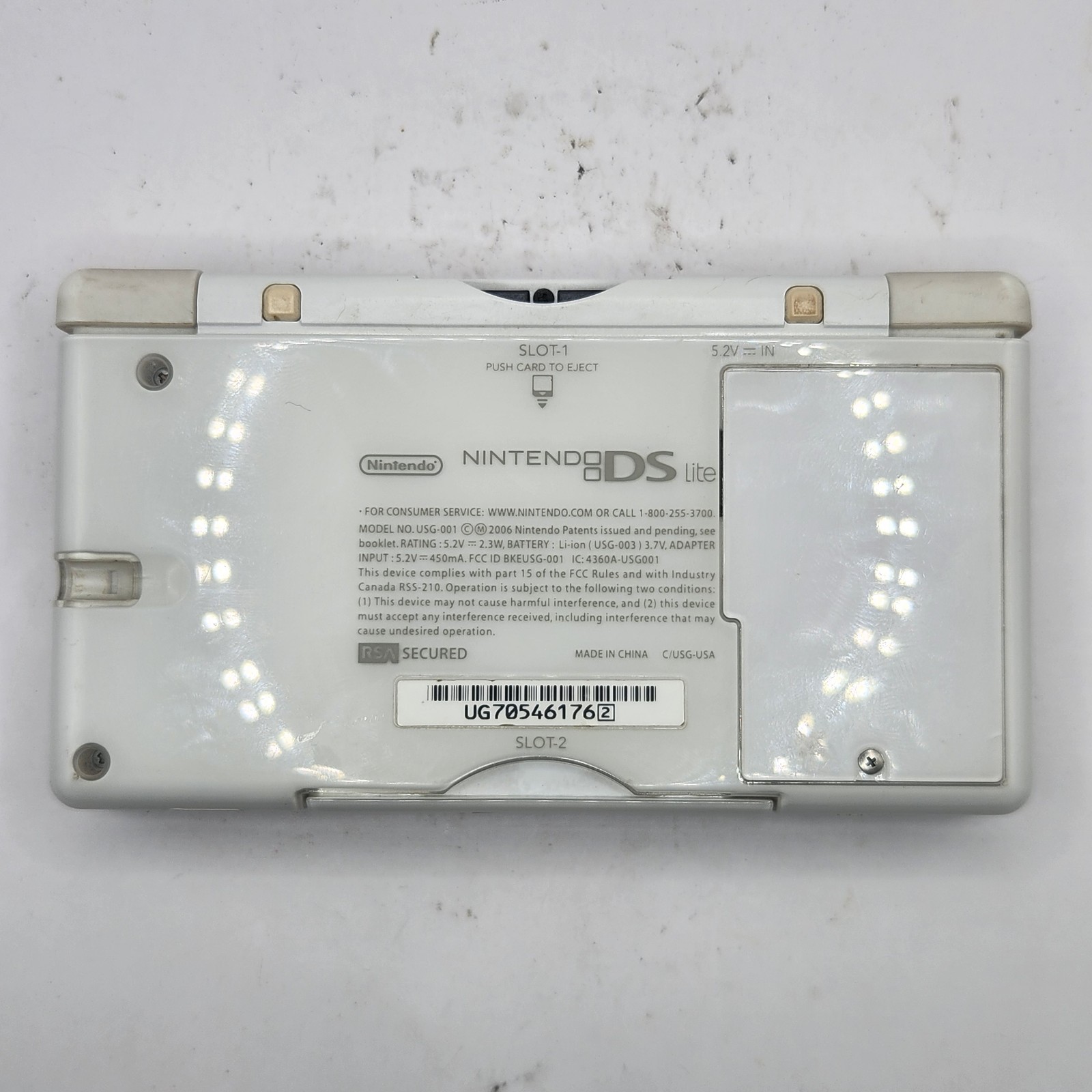 Nintendo DS Lite USG-001 White Handheld Official Gaming System – Working READ