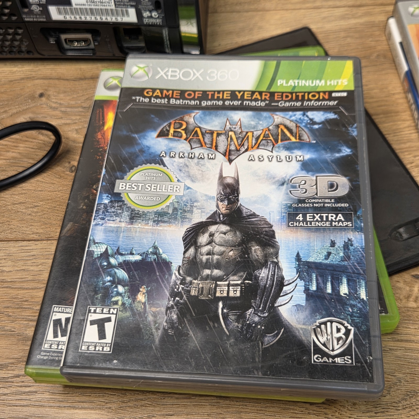 Xbox 360 Black Fat Console 120GB Bundle w/ Controller and Games Tested