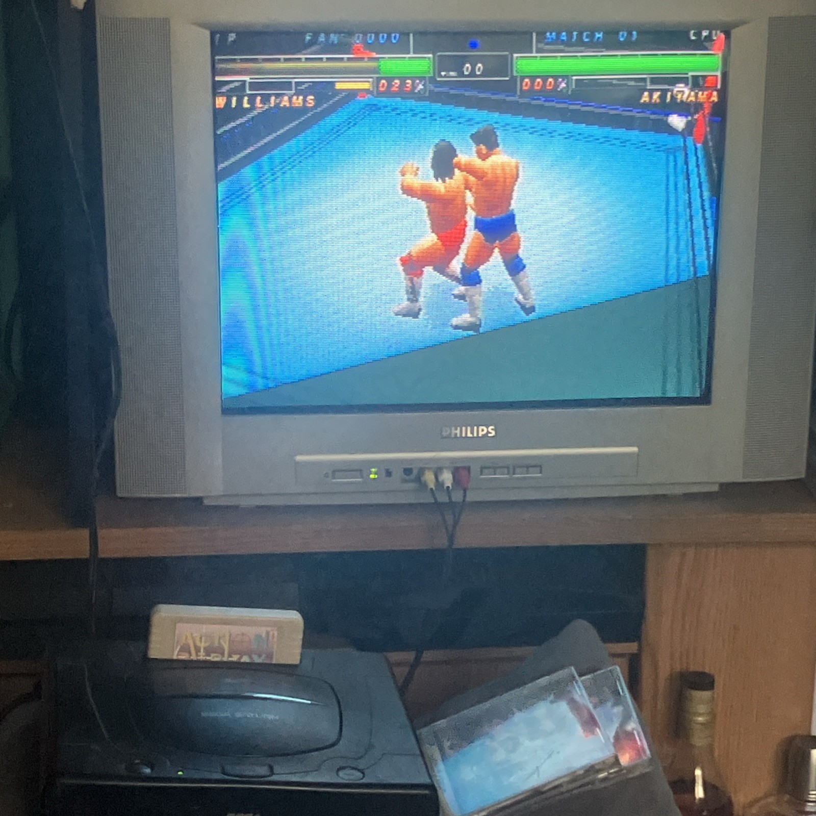 Sega Saturn Console, 2 controllers, 2 games & Action Replay Plus 4M cartridge