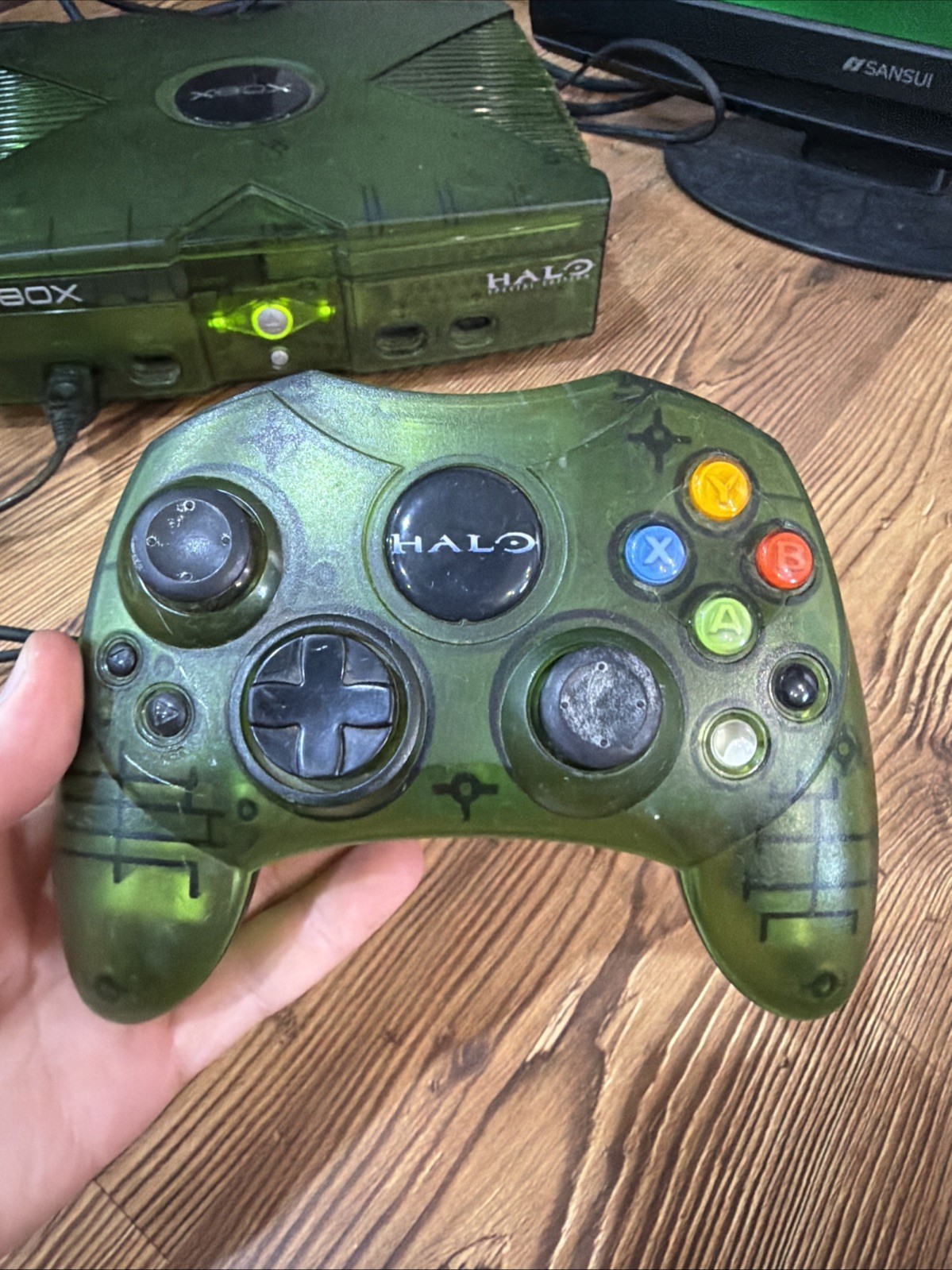 Microsoft Original Xbox Halo Special Edition Console Green Bundle Tested Works!2