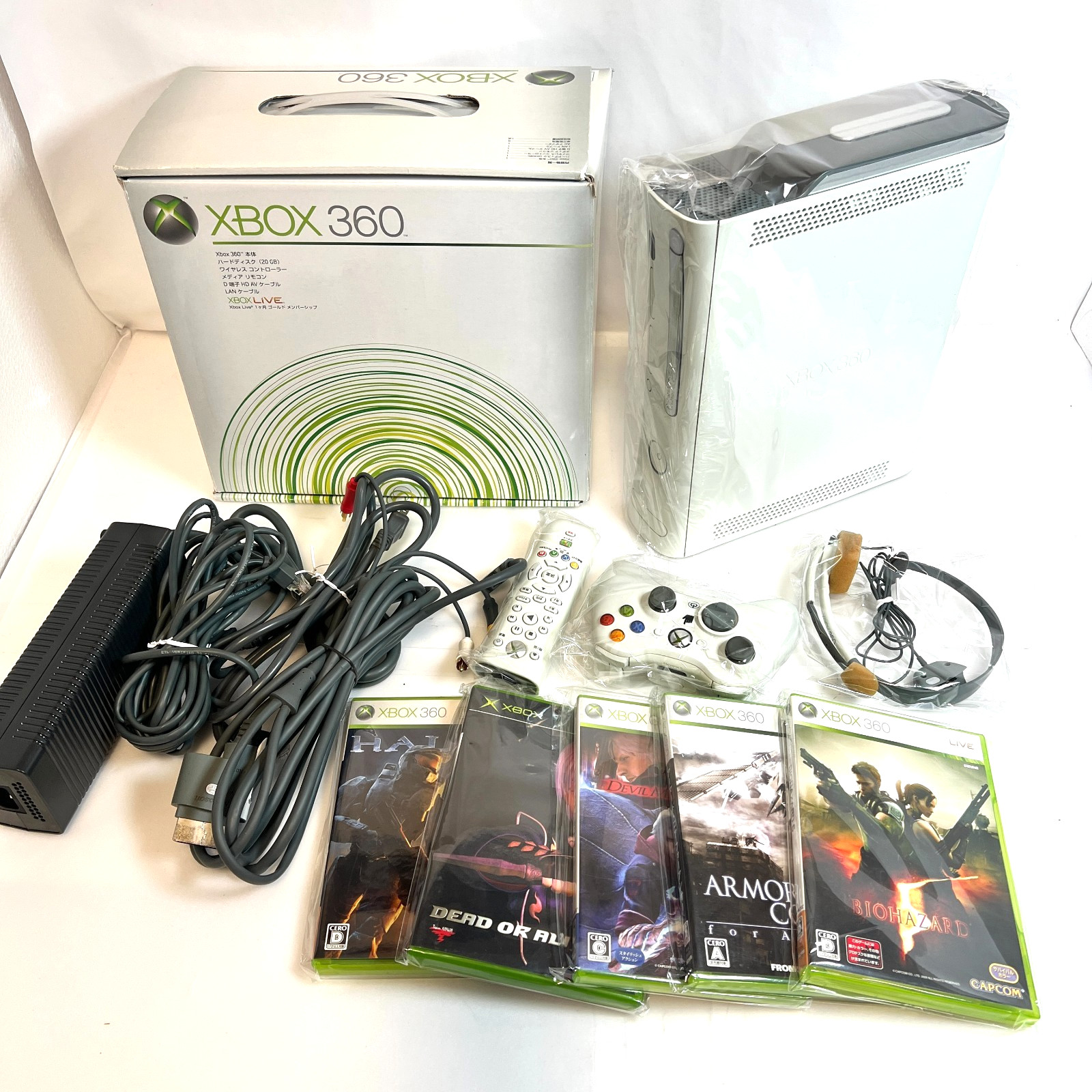 Xbox 360 console 20GB, initialized + 5 games (operation confirmed) From Japan,