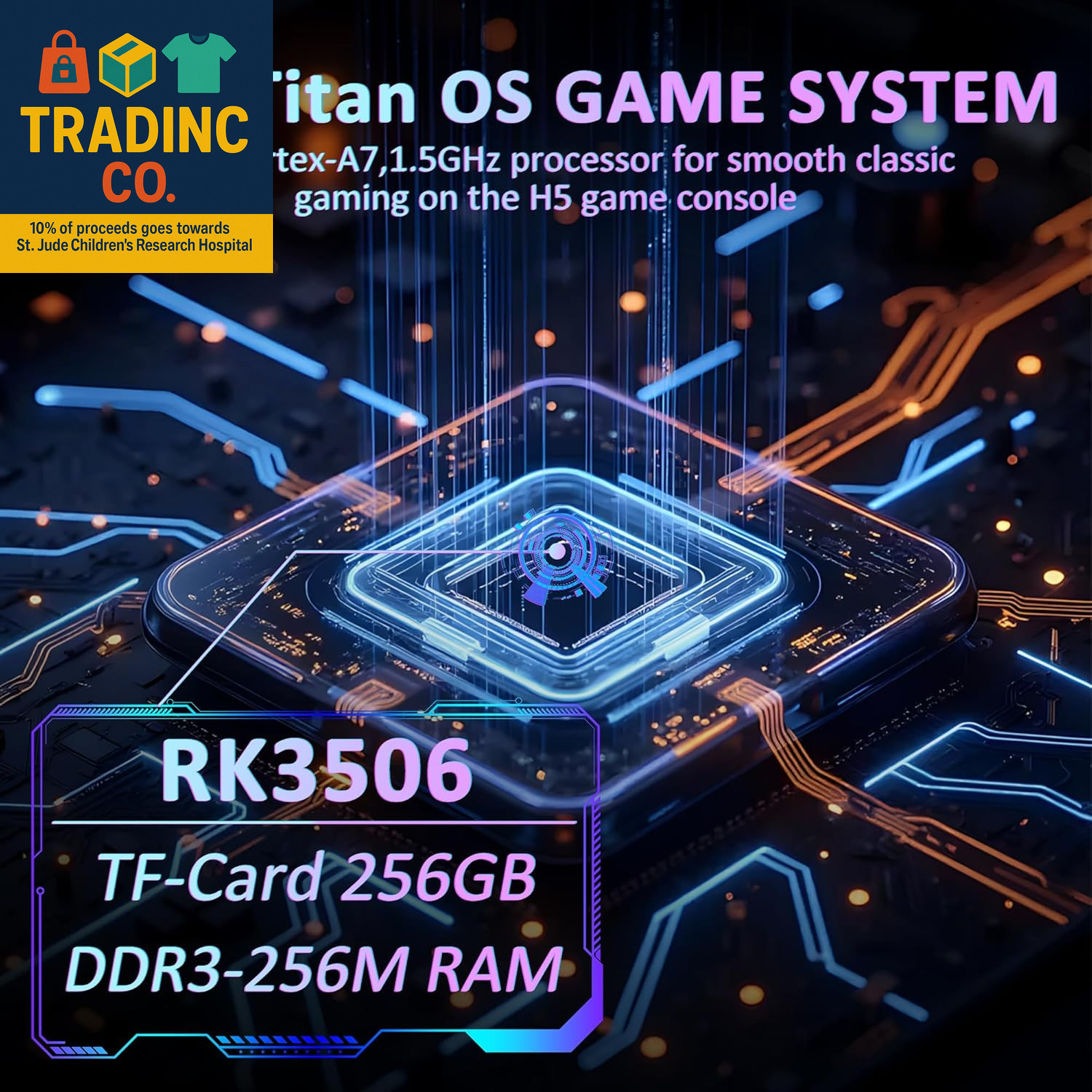 H5 Retro Gaming Console, 5.0 Inch IPS HD Screen Handheld Game Console, 256GB TF