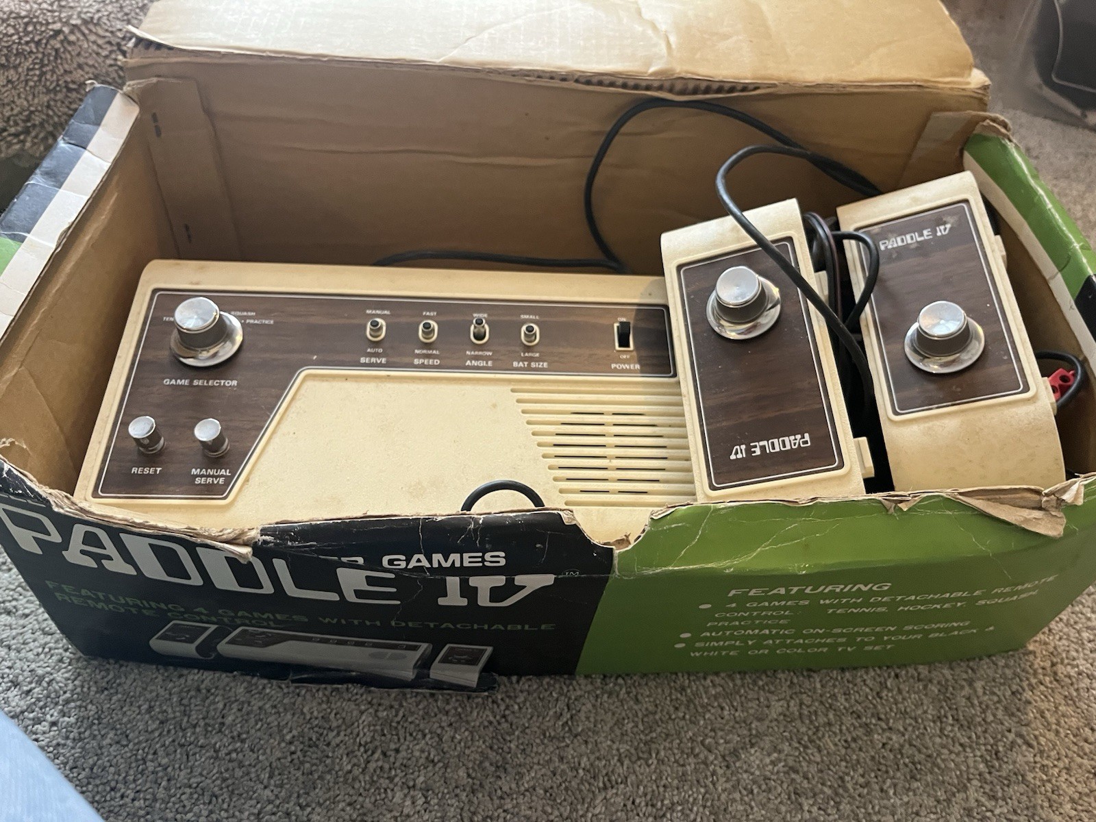 Paddle IV Television Computer Games Console with Box Tested 2 Years Ago.