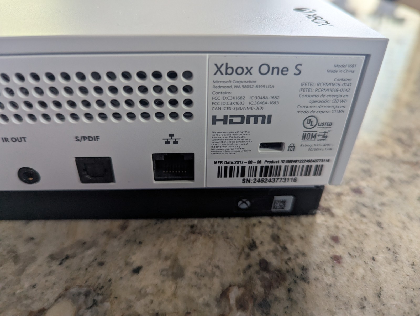 Microsoft Xbox One S 500GB – White Console Only No cords or Controller