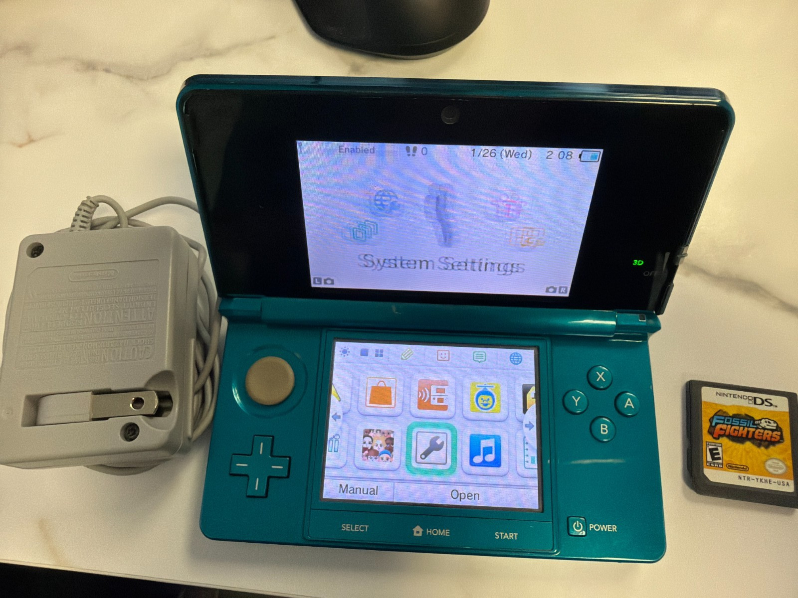 Nintendo 3DS Aqua Blue CTR-001 NTSC-U/C Used