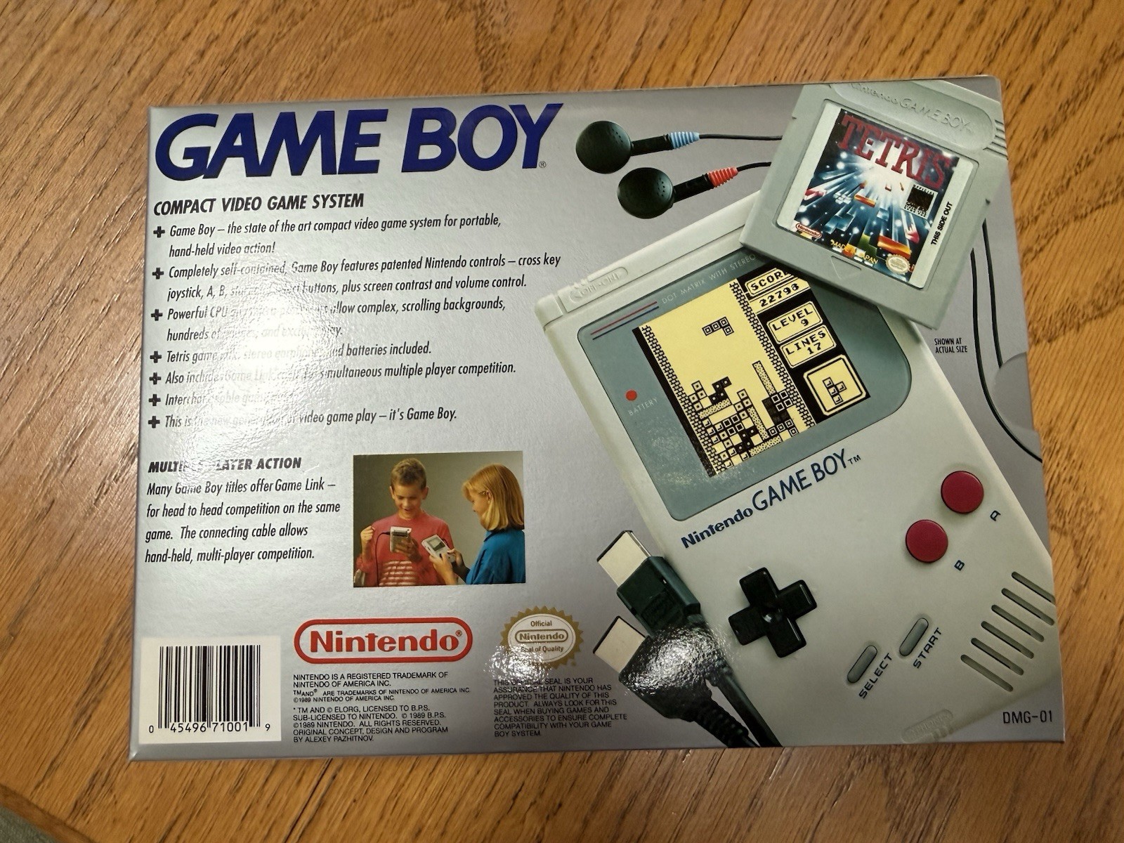1989 Nintendo Game Boy DMG-01 with Tetris,MINT CONDITION,NEVER USED, TESTED!