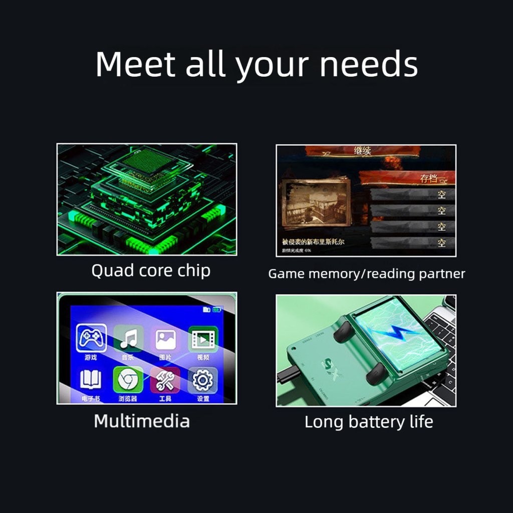 New – X6 Handheld Video Game Console 3.5 In 10000 Games Supports Expansion Cards