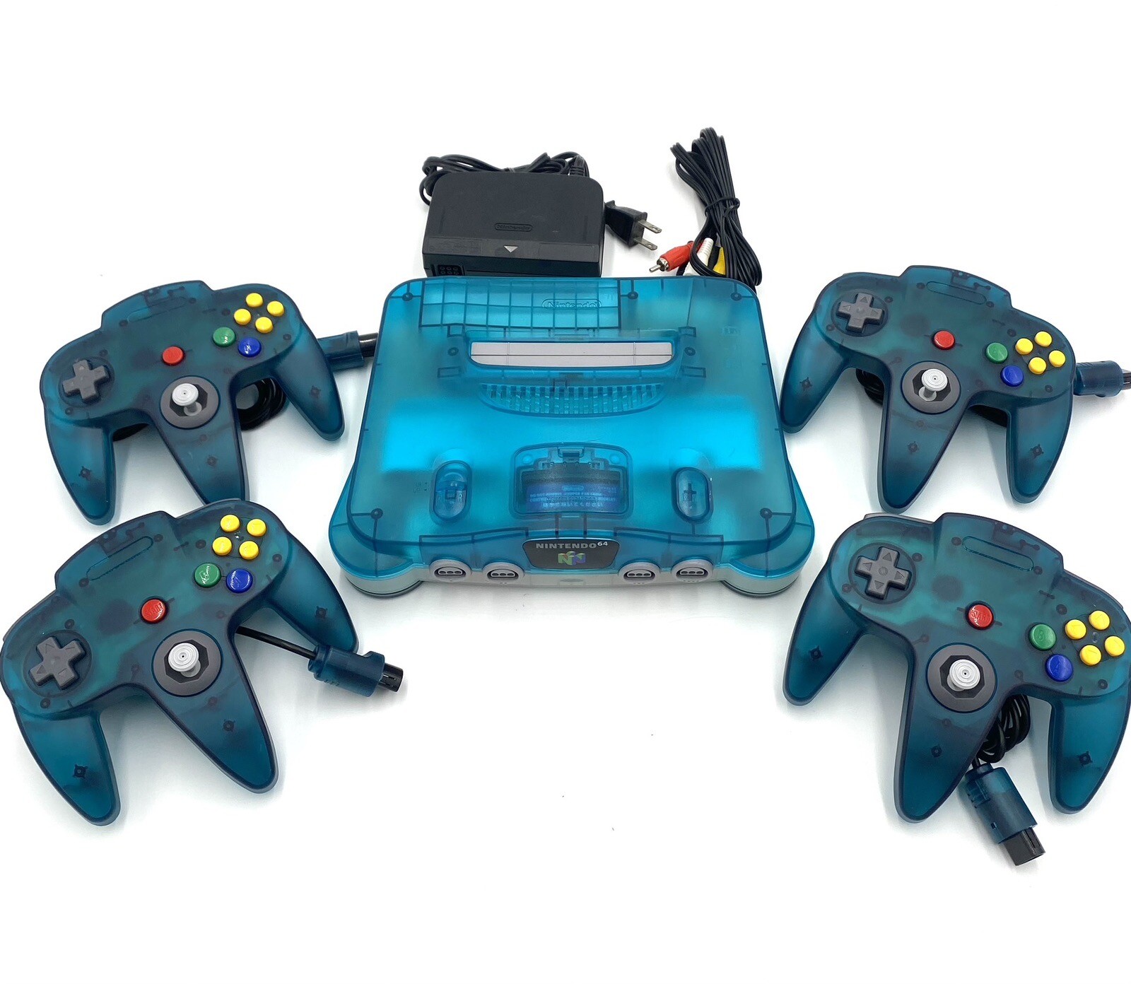 Nintendo 64 Console Various Colors Region Free + Controllers And Wires Bundle
