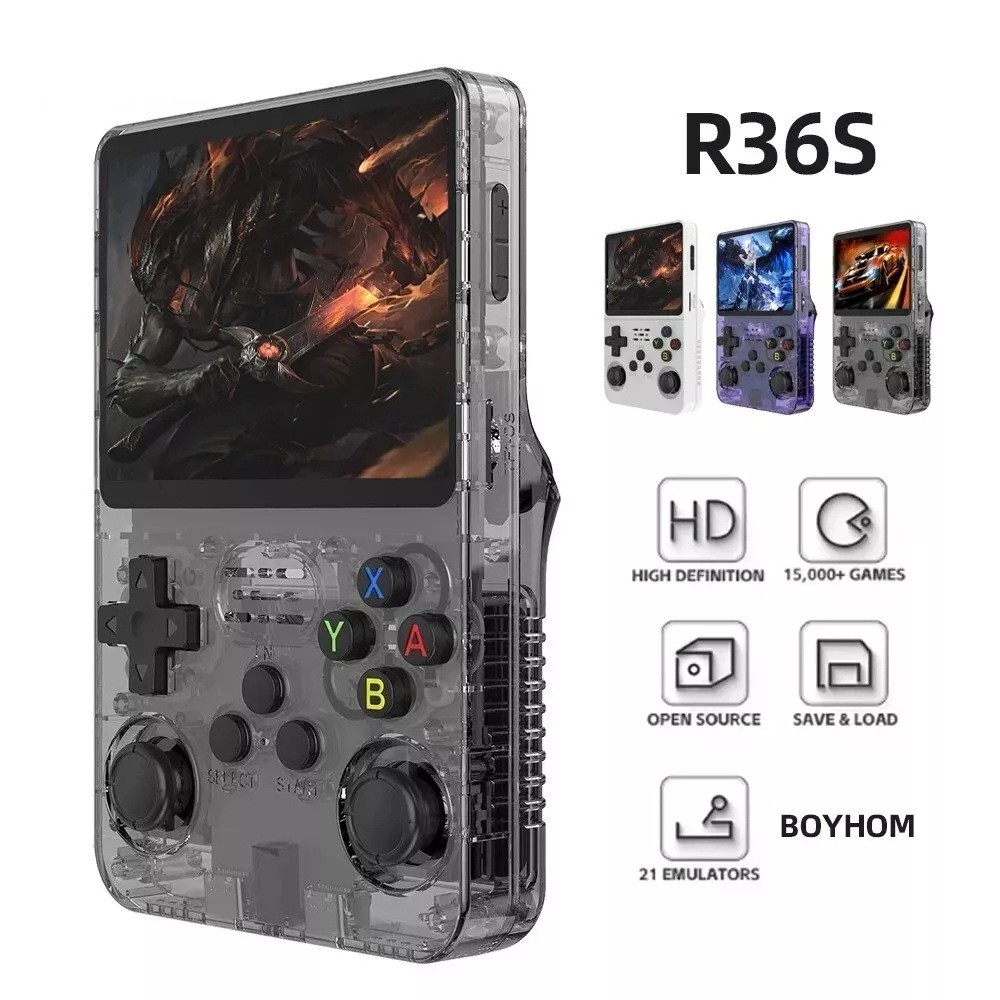 R36S Retro Handheld Video Game Console 64/128GB Linux System 3.5 Inch IPS Screen