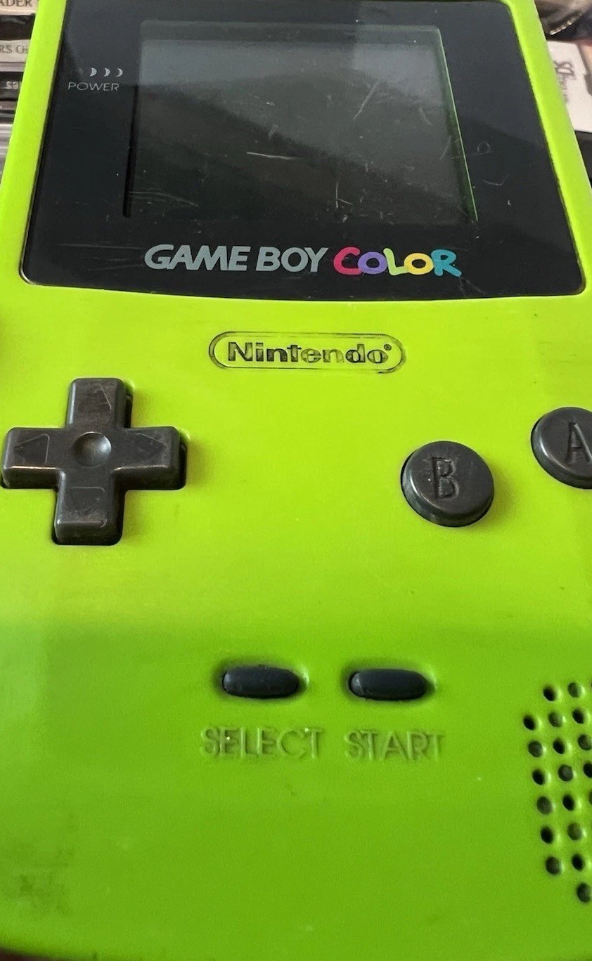 Nintendo Game Boy Color W/ 6 Games Tested, Working. Kiwi Green. See Description.