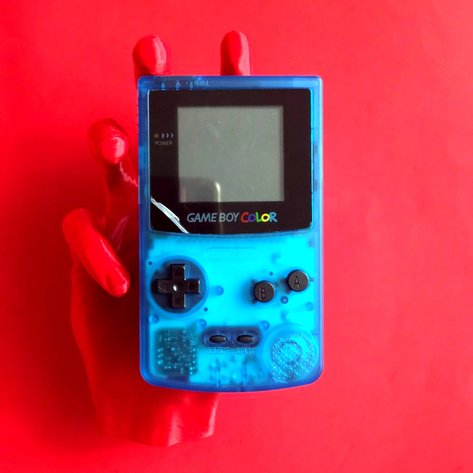 Nintendo Game Boy Color Clear BLUE Aqua 👾 CGB-001 GBC RESTORED NEW BODY