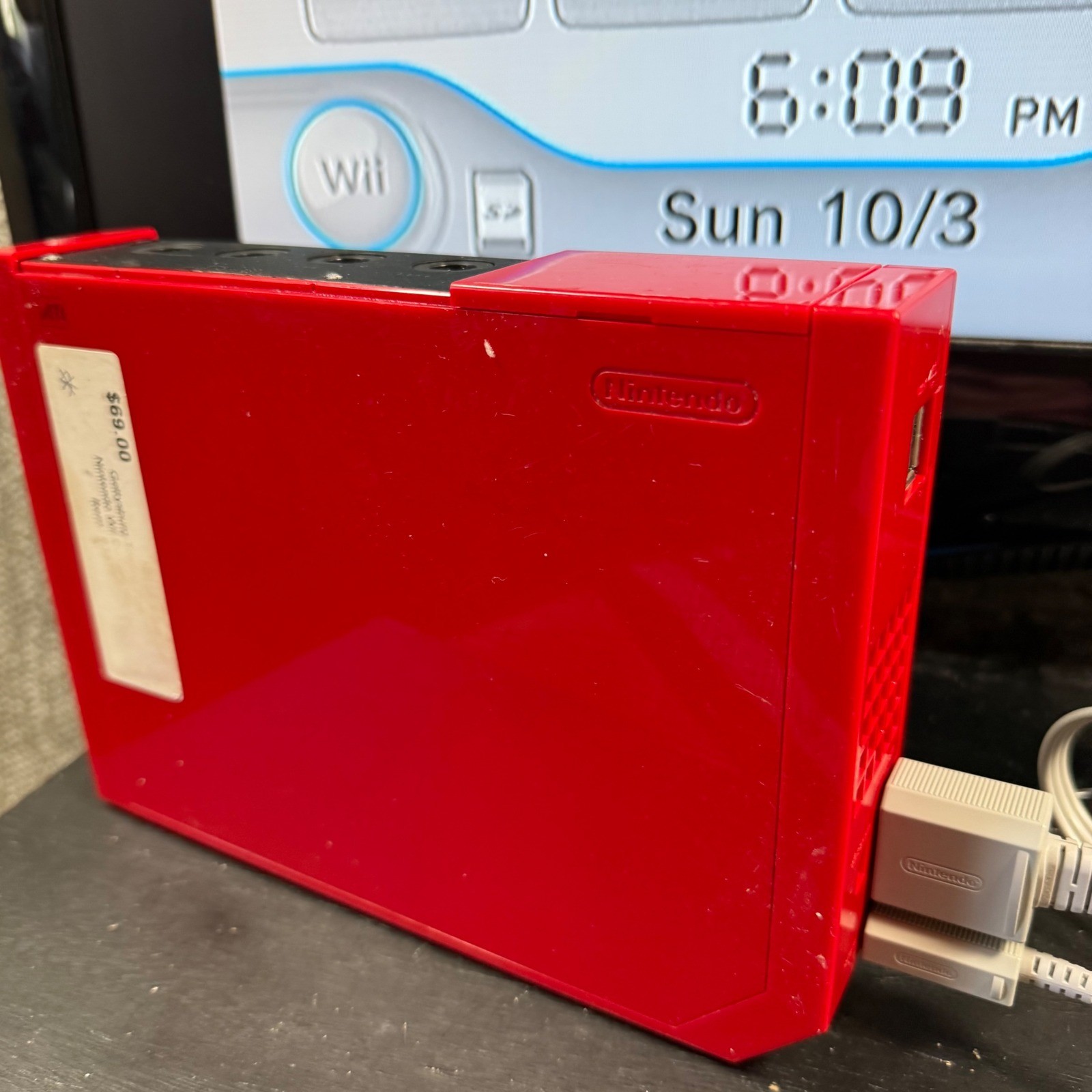 Nintendo Wii RVL-001 Video Game Console Red 25th Anniversary Edition Working