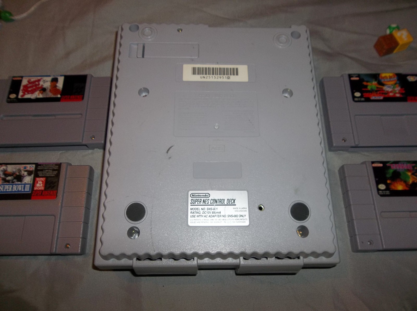 SUPER NES CONSOLE W/4 GAMES*TESTED