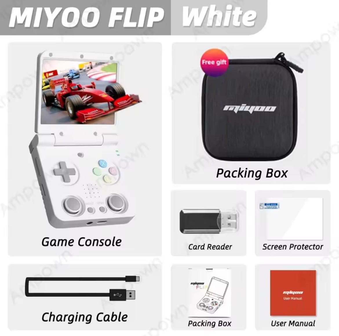 MIYOO Flip V2 Handheld Game Players 3.5»IPS Screen Linux System Onion OS Video