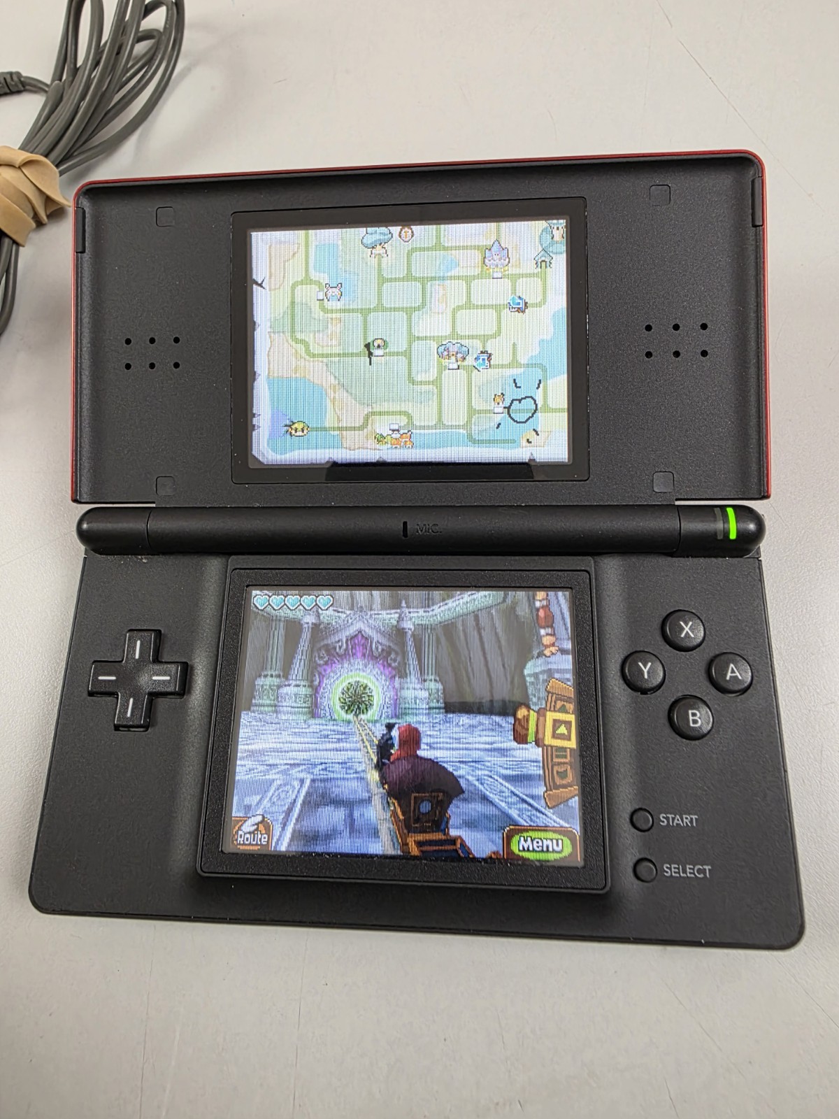 Nintendo DS Lite Red Console Tested & Working Charger Included W Zelda Spirit