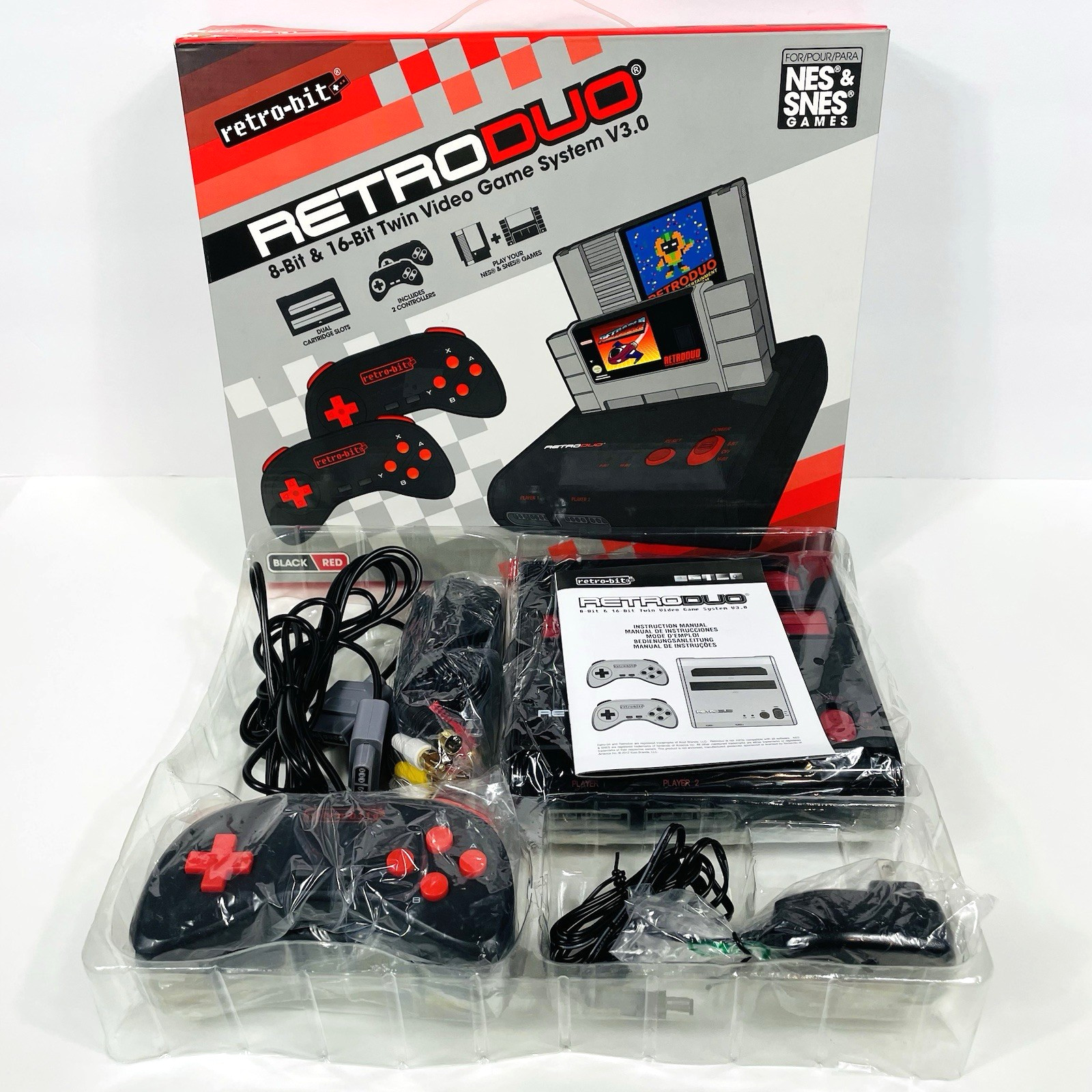 Retro Duo 2 in 1 Console System V3.0 for Original NES and Super Nintendo Games