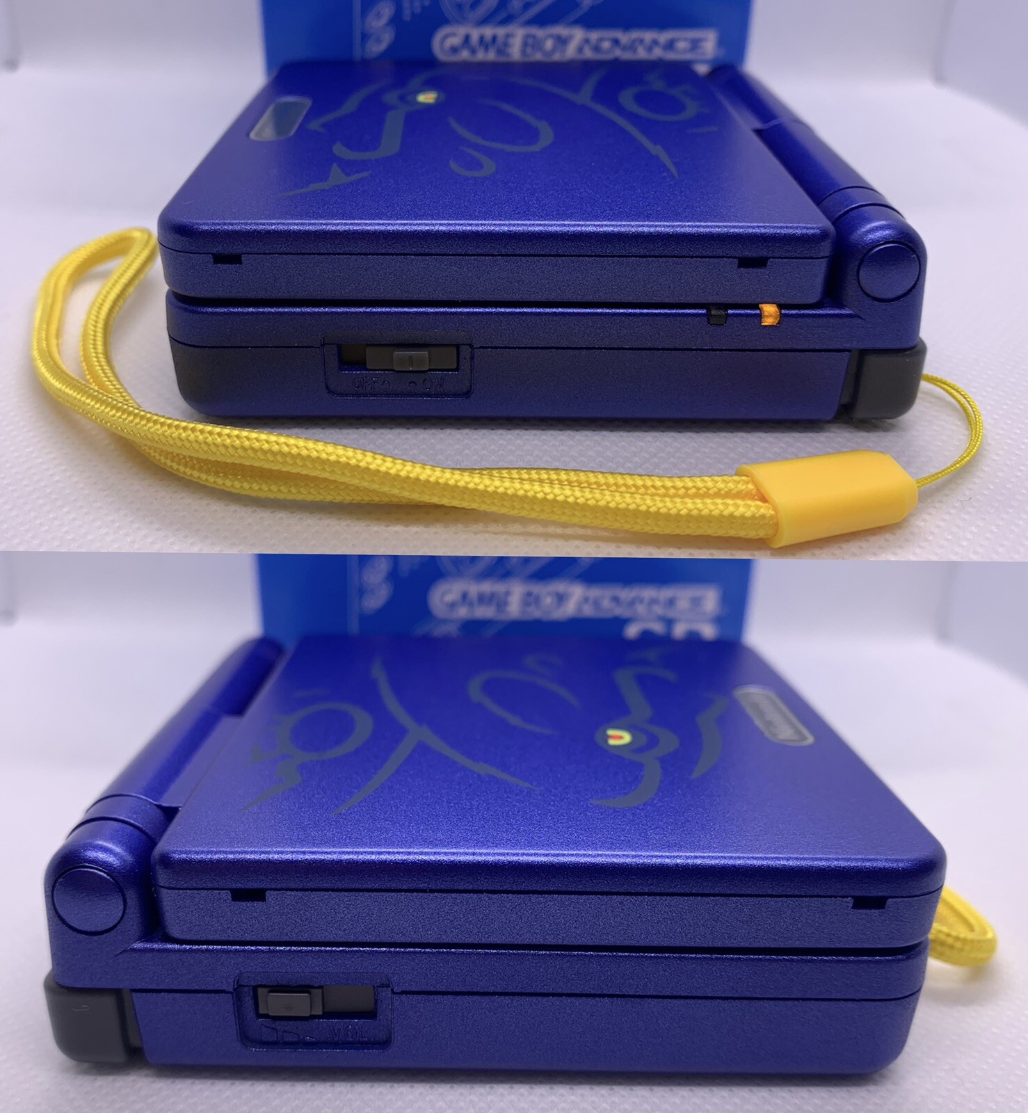 Kyogre GBA SP Gameboy Advance SP IPS V2 – Charger, Custom Power LED & EYE