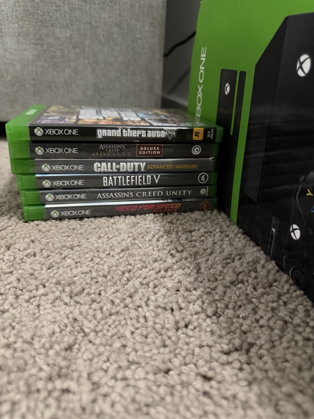 Xbox One Console Bundle 3 Controllers + Box + 9 Games GTA V Witcher 3 COD Bundle