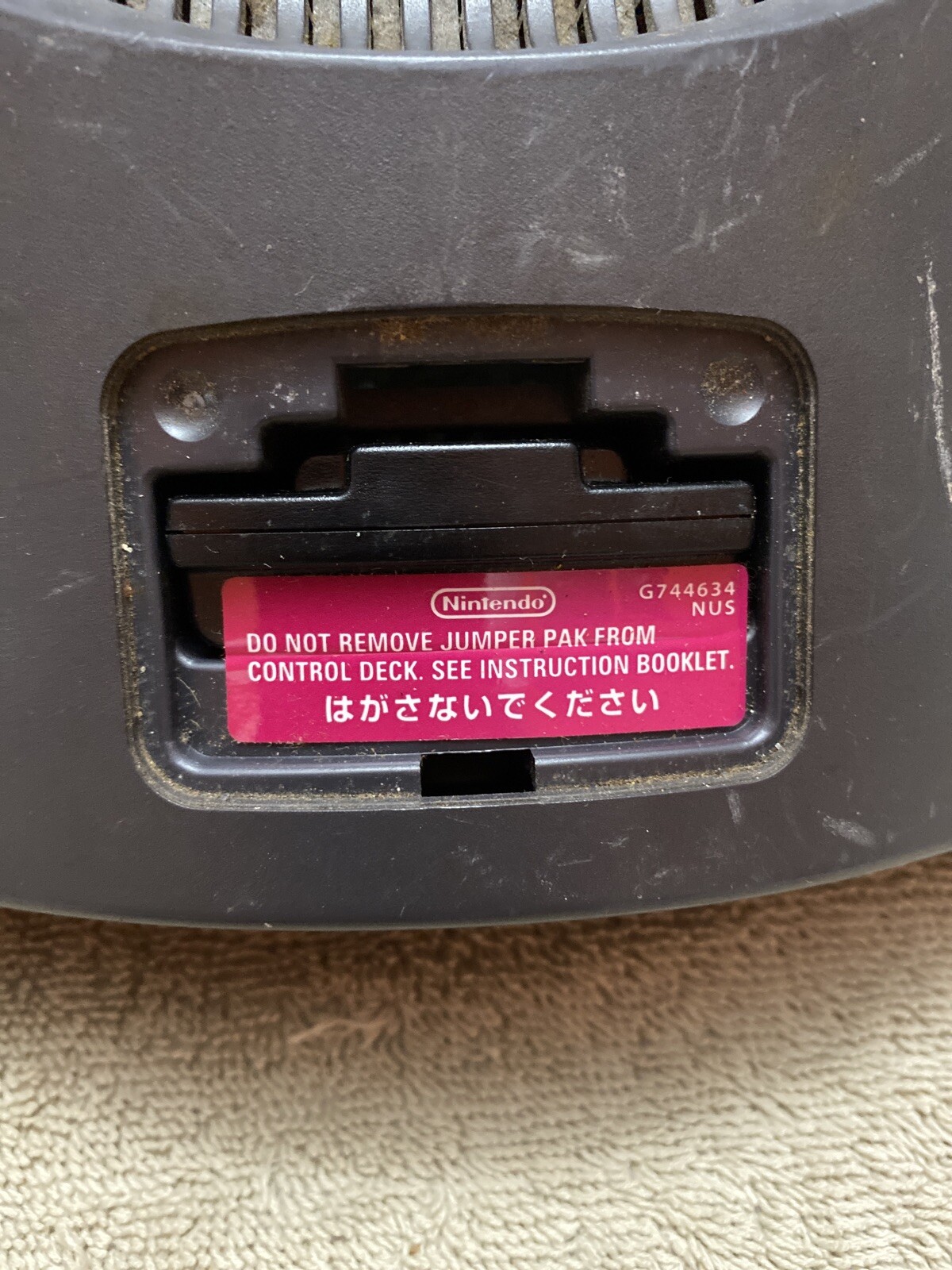 NOT WORKING Nintendo 64 Charcoal Grey Console w/ Damaged Controller & No Cords