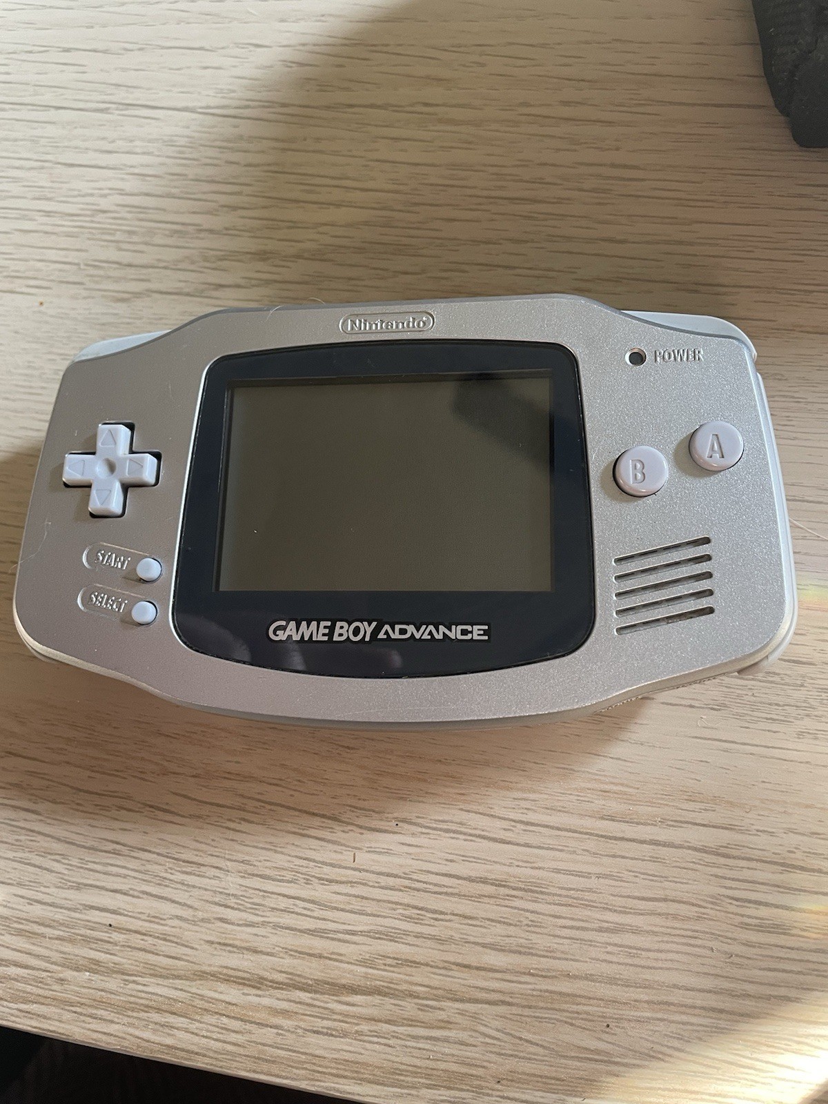 Nintendo Game Boy Advance AGB-001 Handheld System Silver w/ Headphone Jack