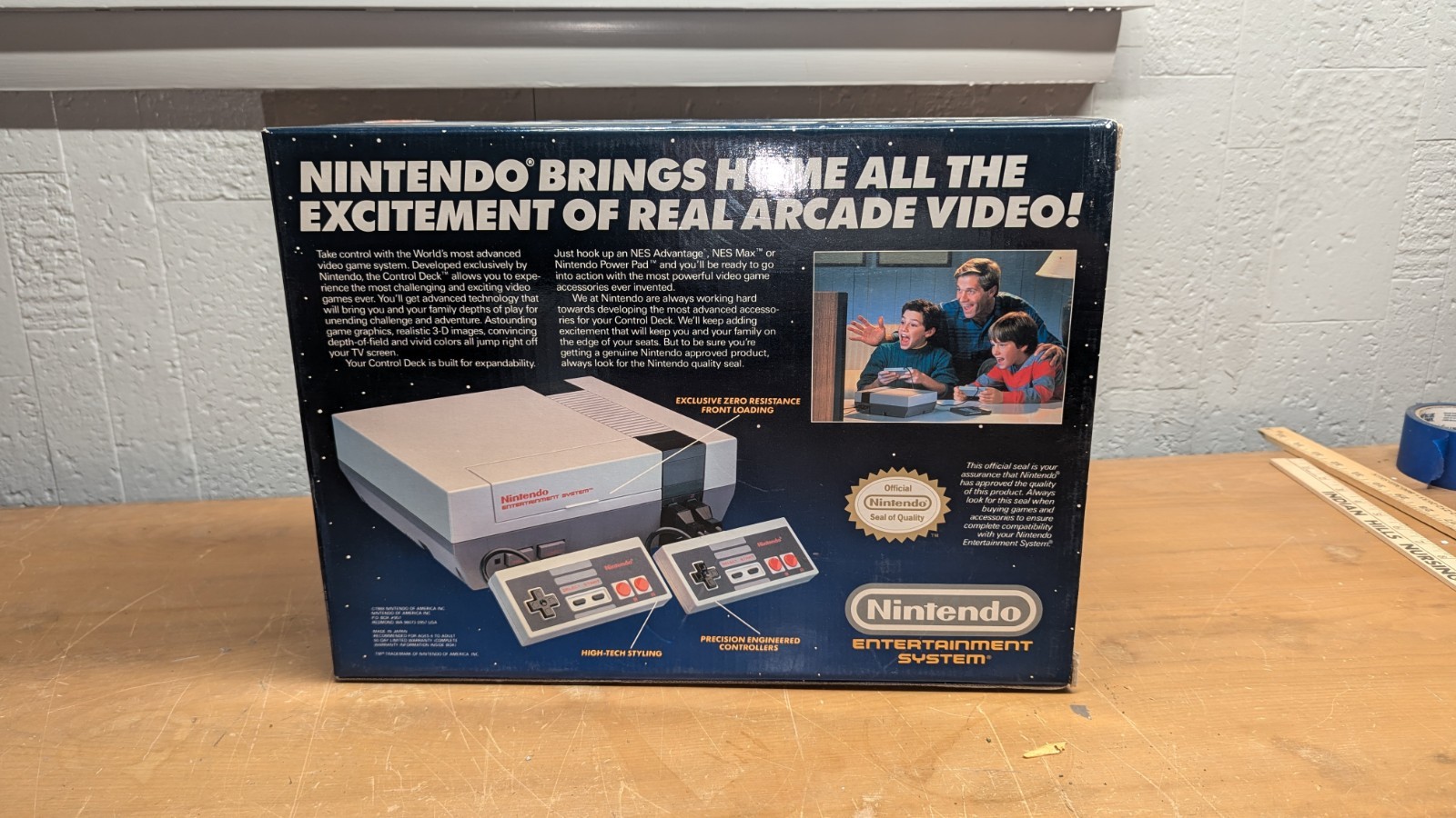 CLEAN CRISPY BOX ONLY 1987 Nintendo NES Control Deck System Console See Photos