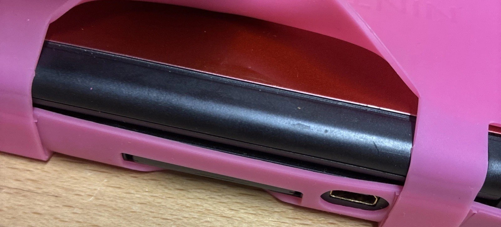 Nintendo DS Console Red Handheld System Pink Overlay Tested Working With Charger