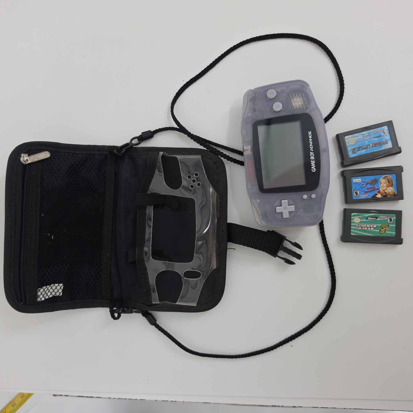Nintendo Game Boy Advance Console System – Clear Glacier – See Battery Cover