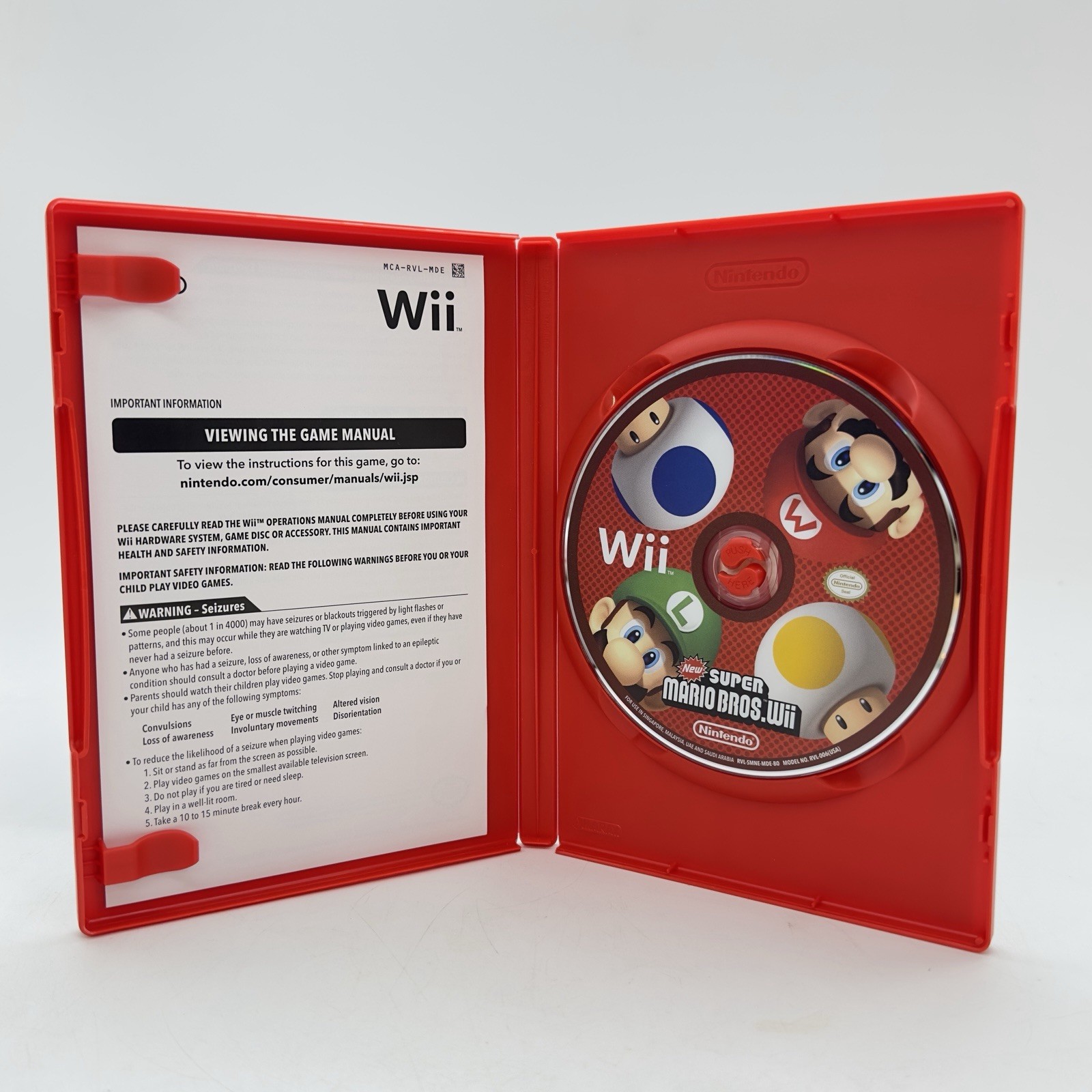 Nintendo Wii RVL-001 Console Bundle TESTED Controllers Super Mario Bros Manuals