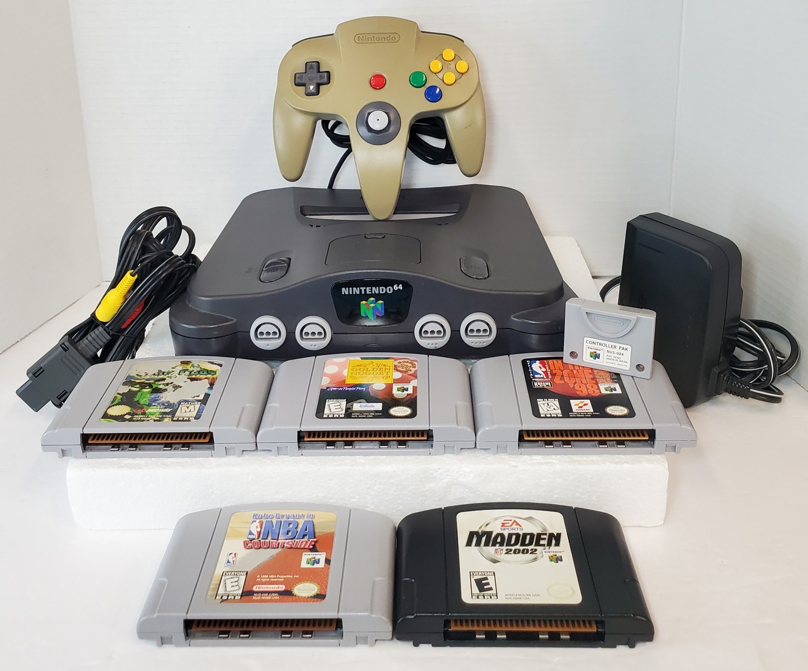Nintendo 64 N64 NUS-001(USA) with OEM Accessories & 5 Games TESTED – WORKING✅
