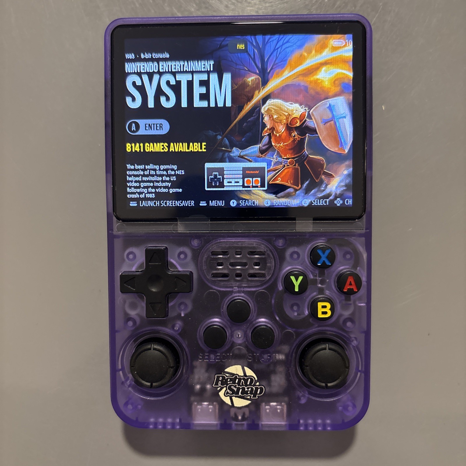 RetroSnap Retro Snap Play Handheld Game Console Clear Purple 40,000+ Games