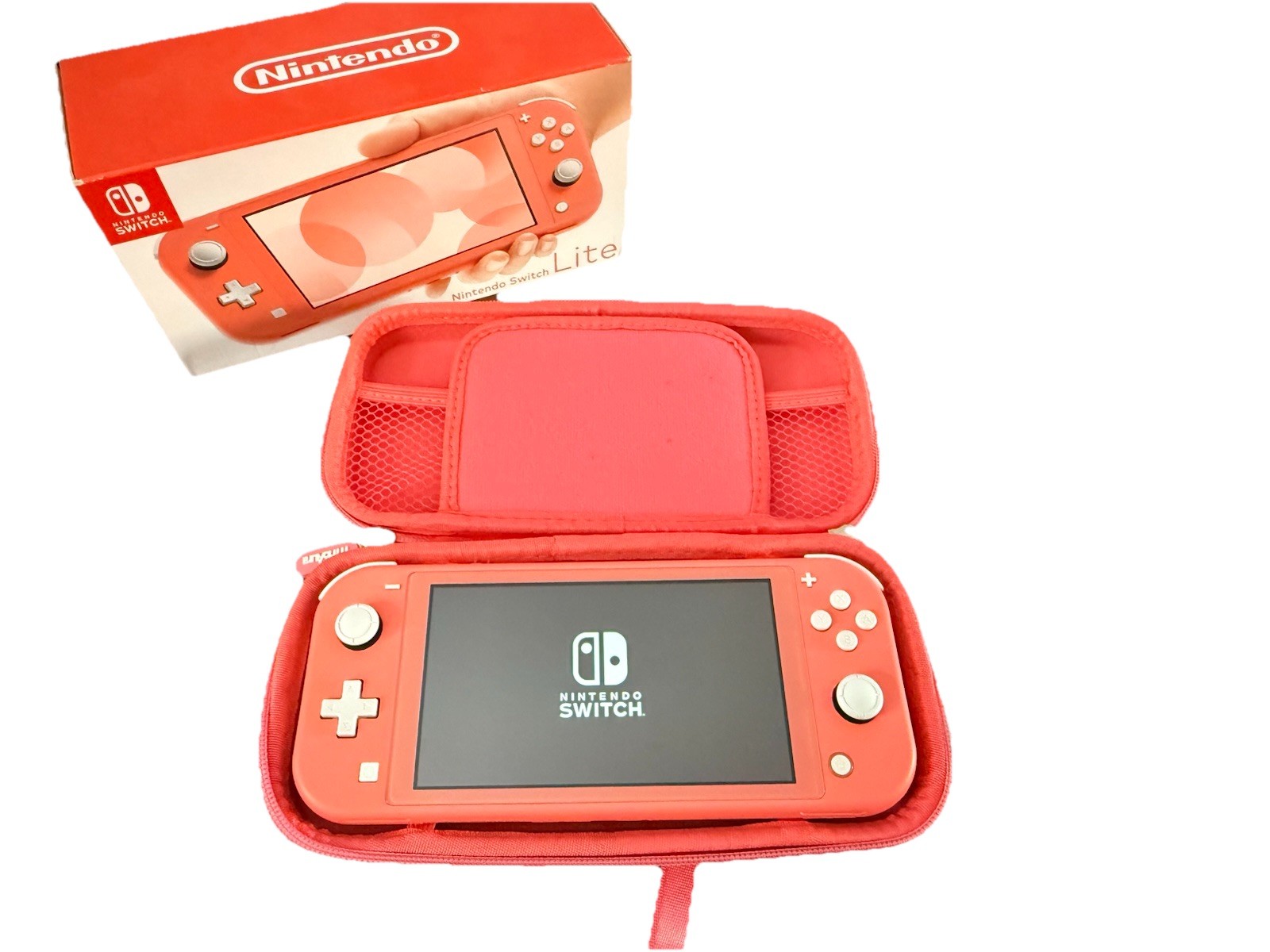 Nintendo Switch Lite Handheld System HDH-001 – Coral W/ Game Case & Charger