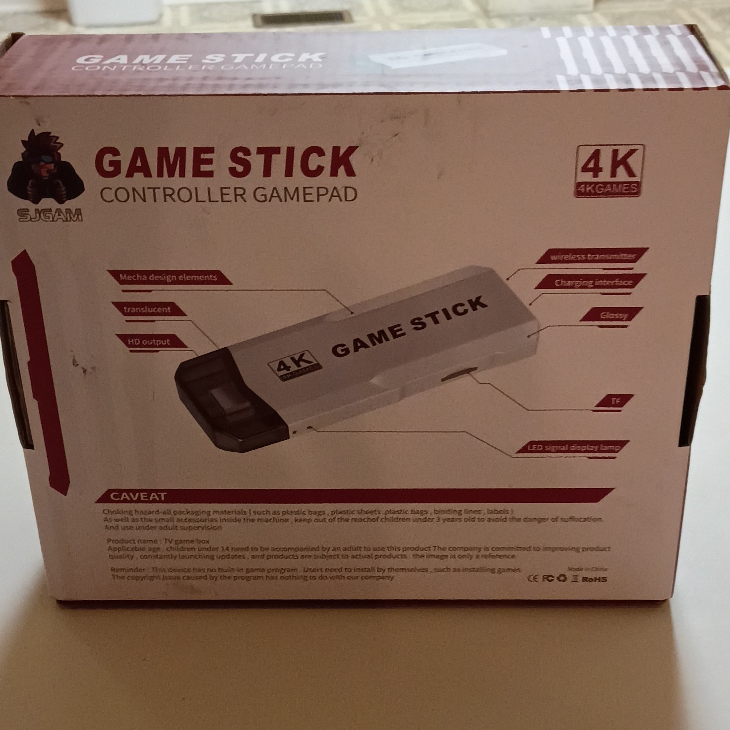 SJGAM M2 Microconsole Game Stick 4K UHD HDMI w/ 2 Wireless Controllers