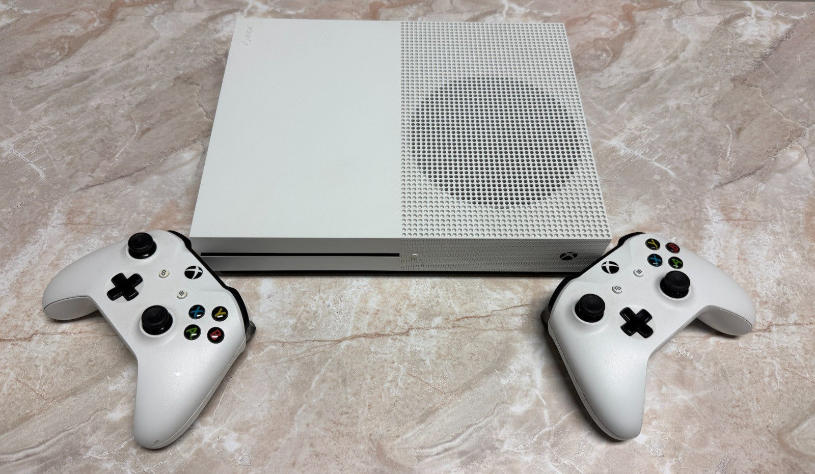 Xbox One S 1TB Console with Dual Wireless Controllers – White