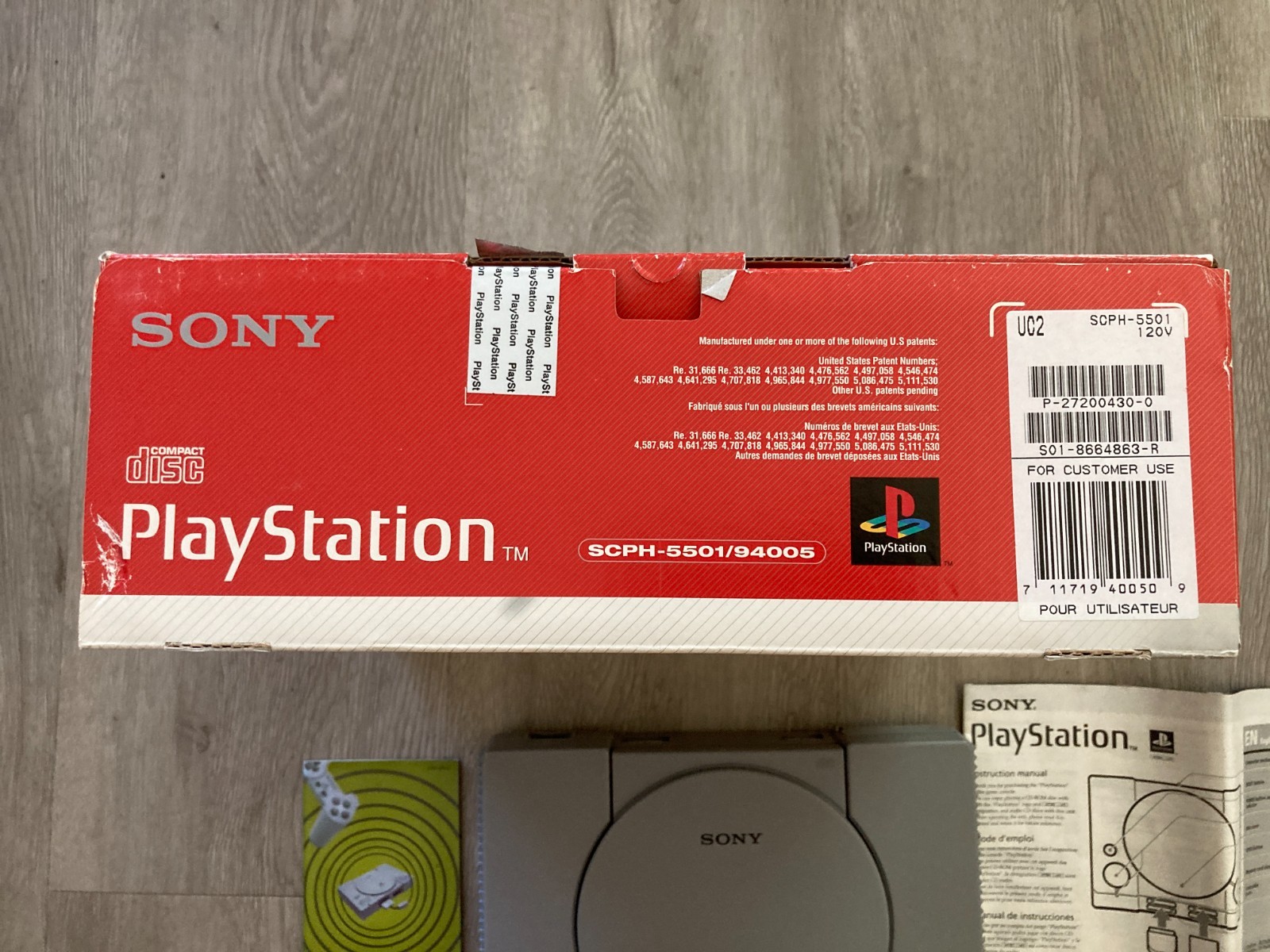 Open Box Sony PlayStation 1 Console, Excellent Condition, in Original Box 1997